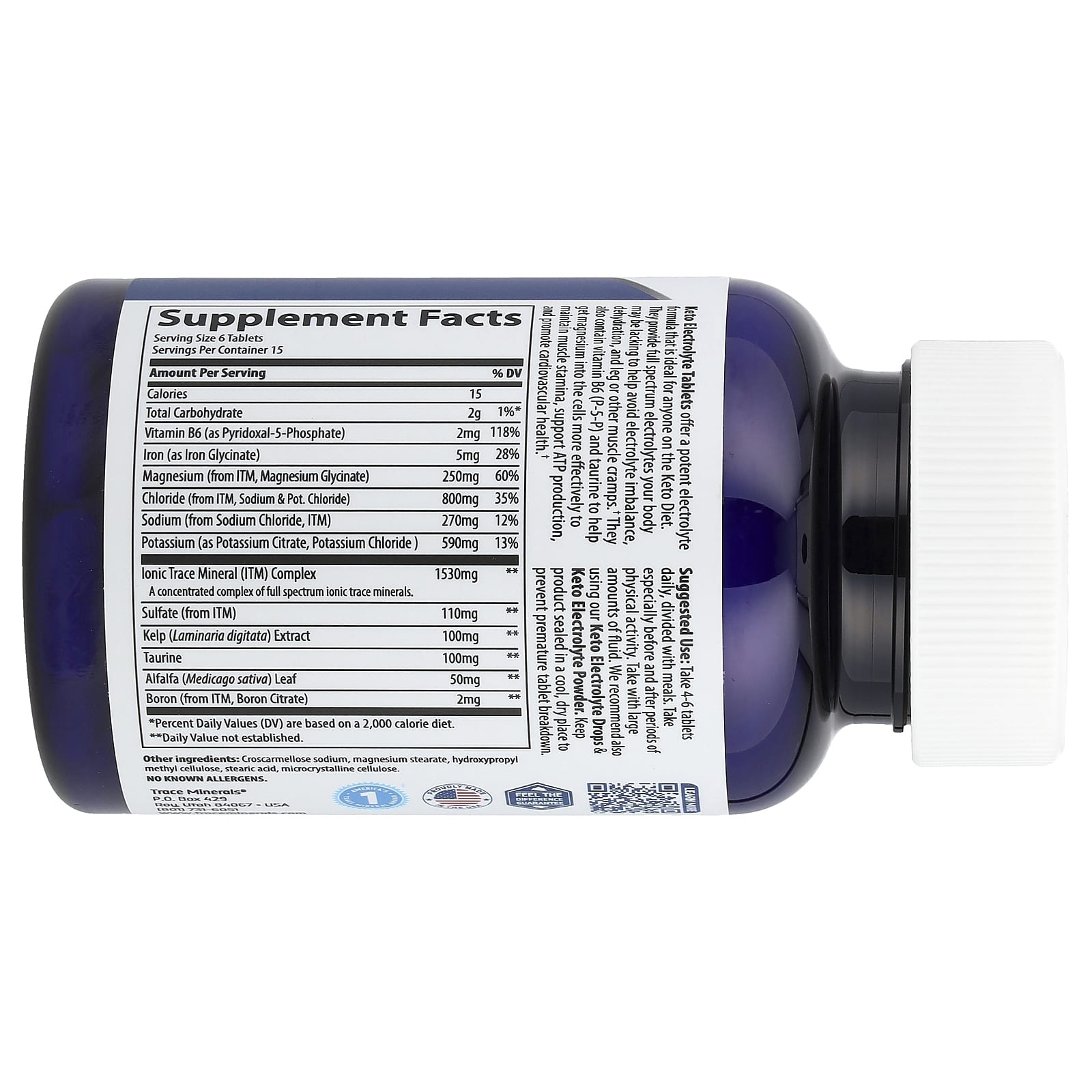 Trace, Keto Electrolyte Tablets, 90 Tablets - Image 2