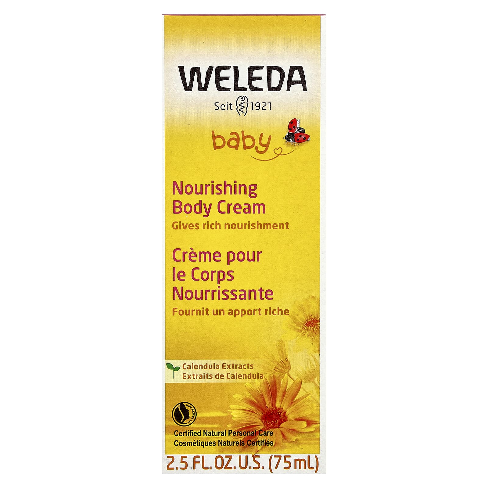 Weleda, Baby, Nourishing Body Cream, Calendula Extracts, 2.5 fl oz (75 ml) - Image 1
