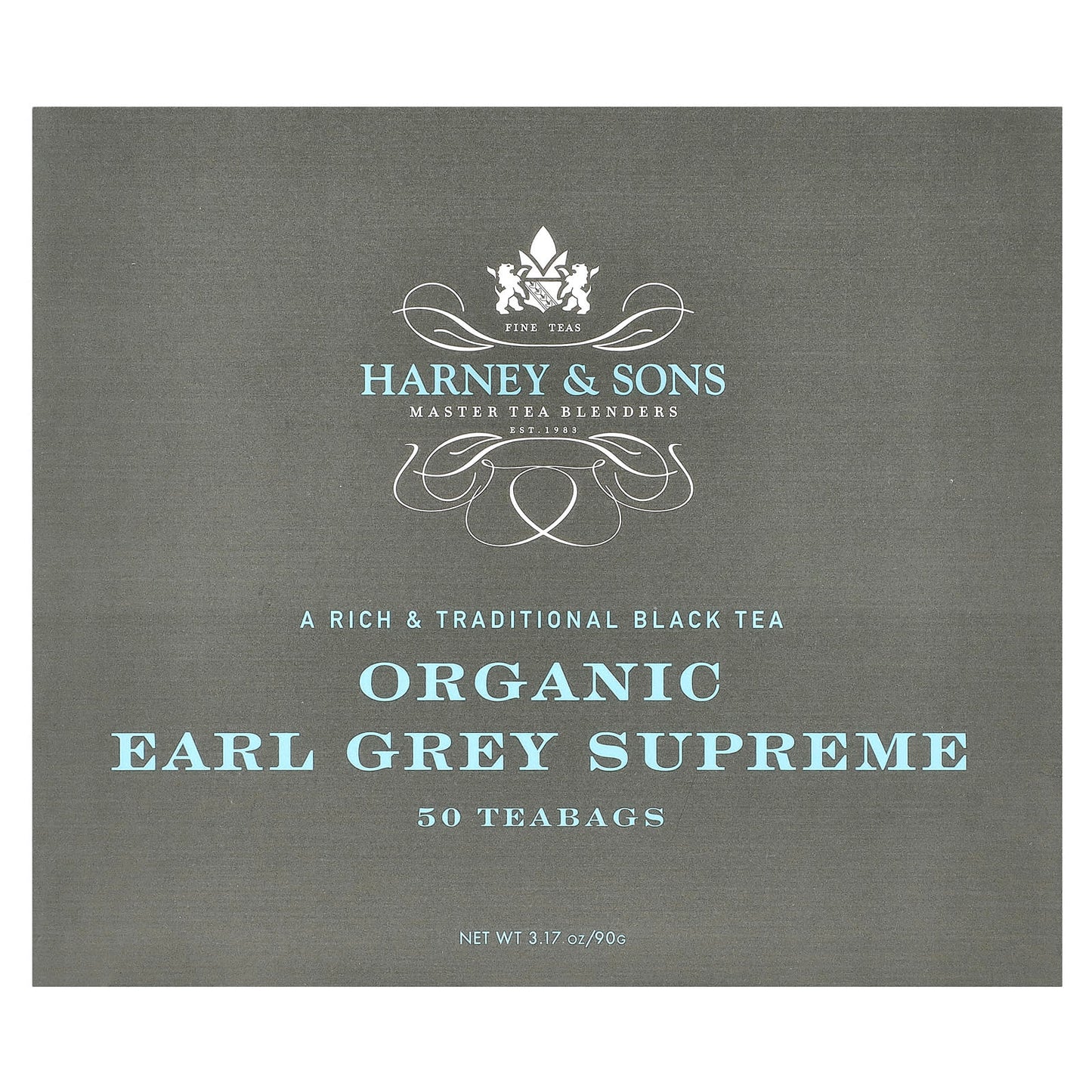 Black Tea, Organic Earl Grey Supreme - 50 Tea Bags, Harney & Sons - Image 1