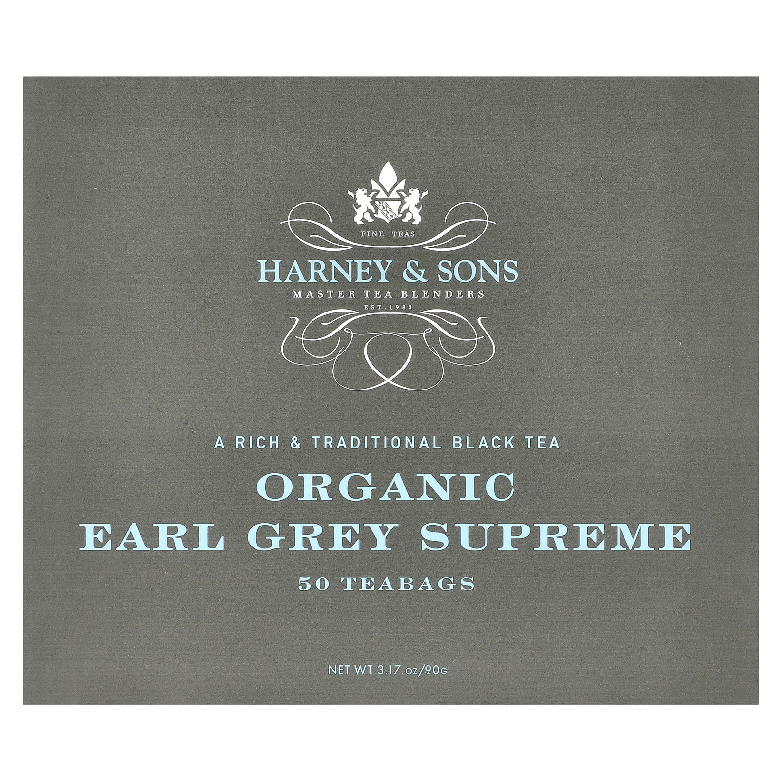Black Tea, Organic Earl Grey Supreme - 50 Tea Bags, Harney & Sons - Image 1