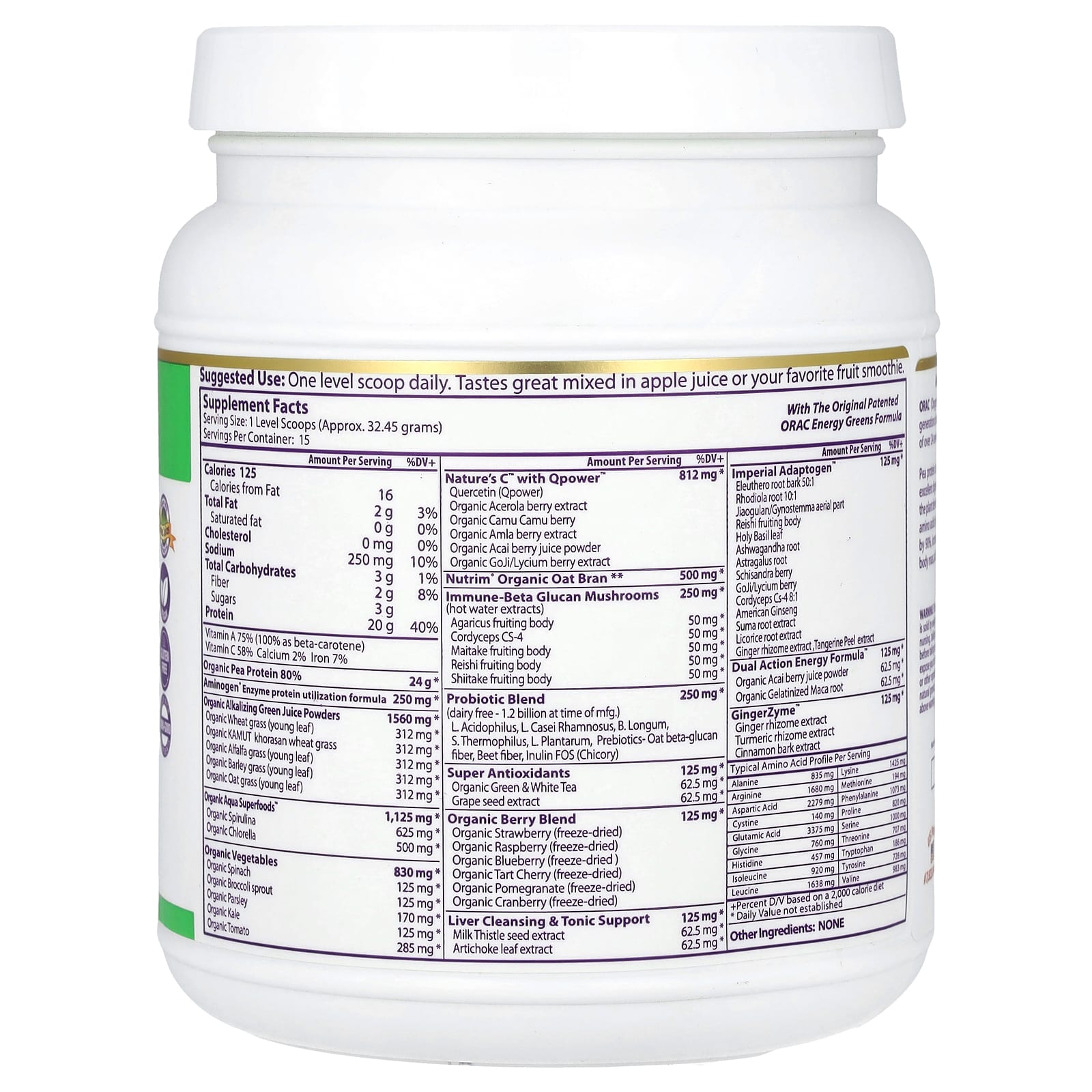 Paradise Herbs, Protein & Greens, Original Unflavored, 16 oz (454 g) - Image 2