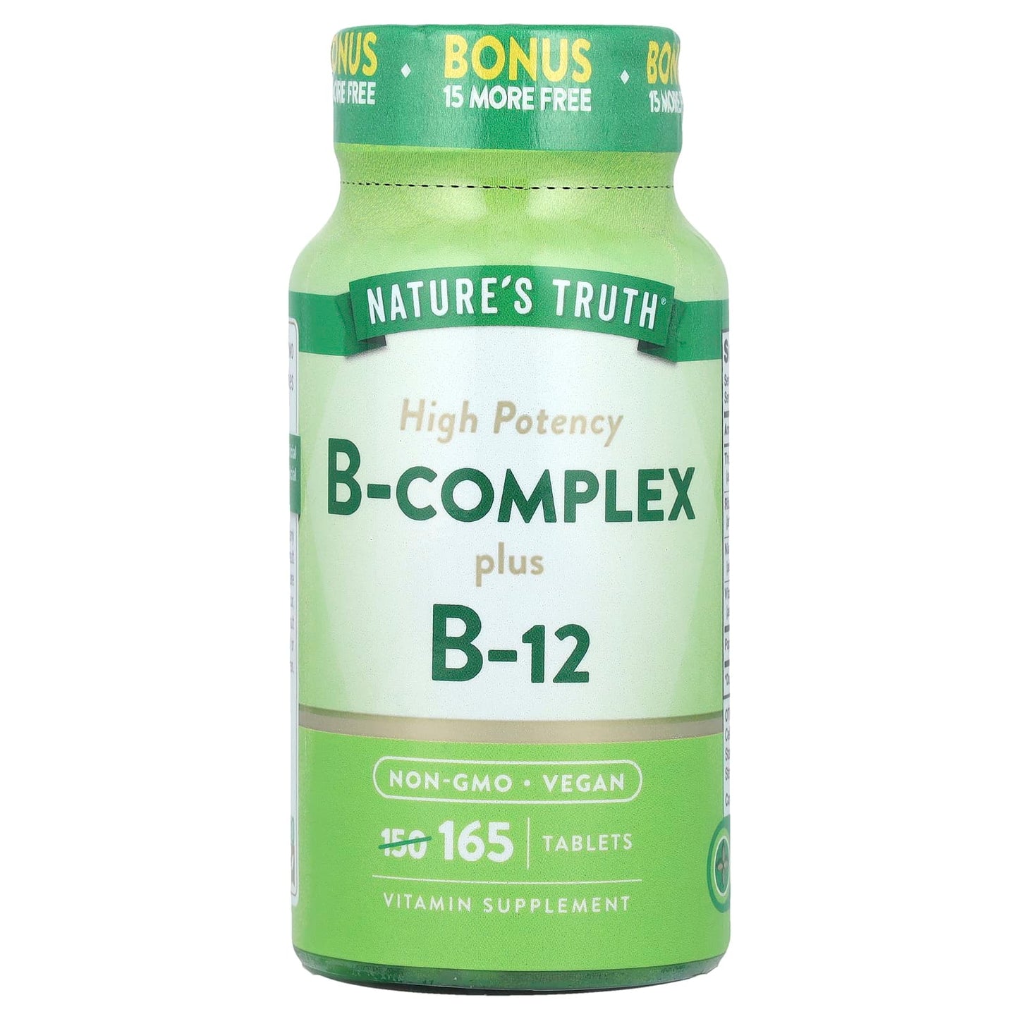 Nature's Truth, B-Complex Plus B-12, High Potency , 165 Tablets - Image 1