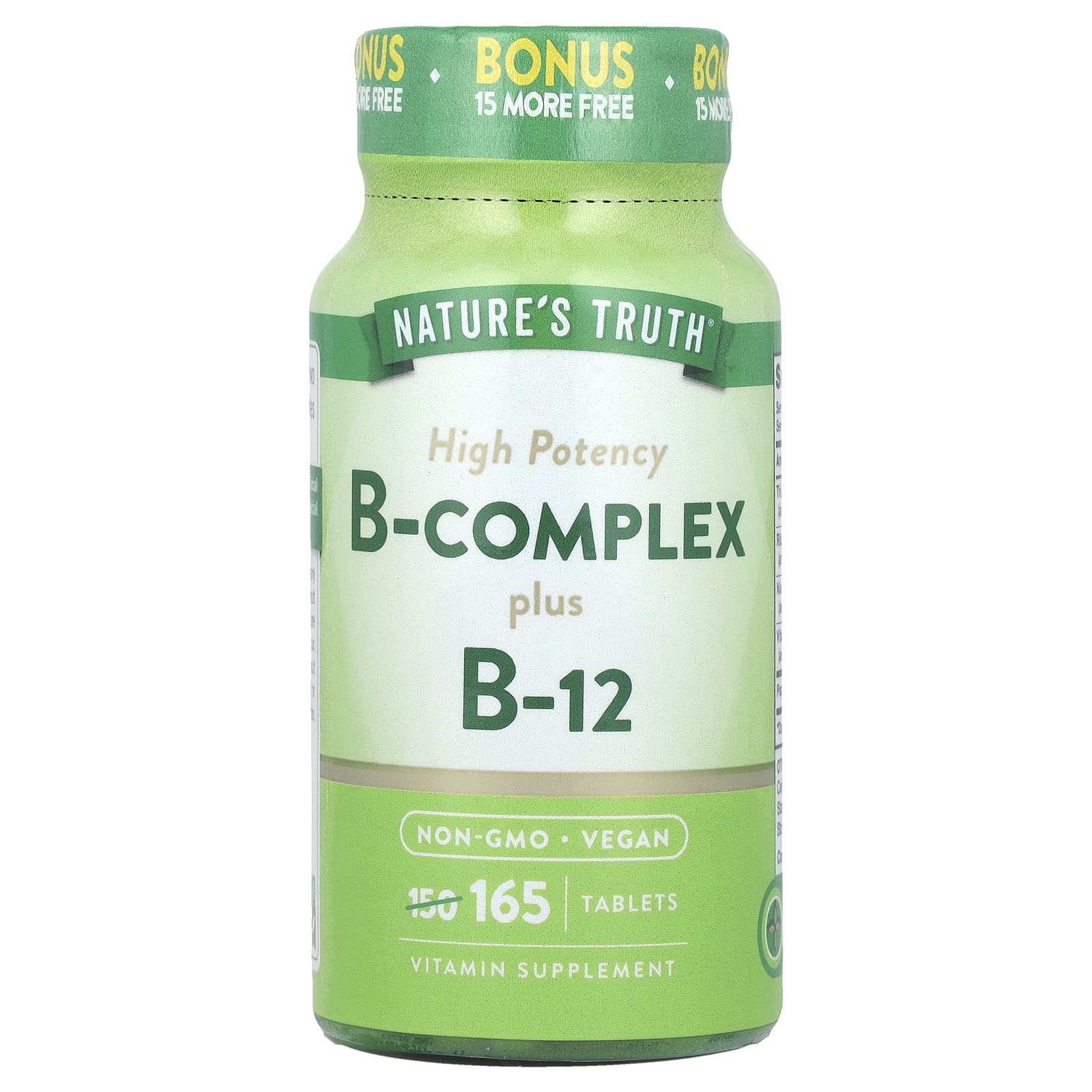 Nature's Truth, B-Complex Plus B-12, High Potency , 165 Tablets - Image 1