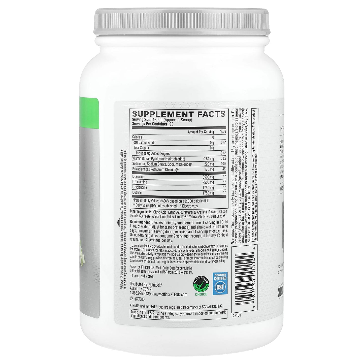 XTEND, The Original 7G BCAA, Smash Apple, 2.68 lb (1.22 kg) - Image 2
