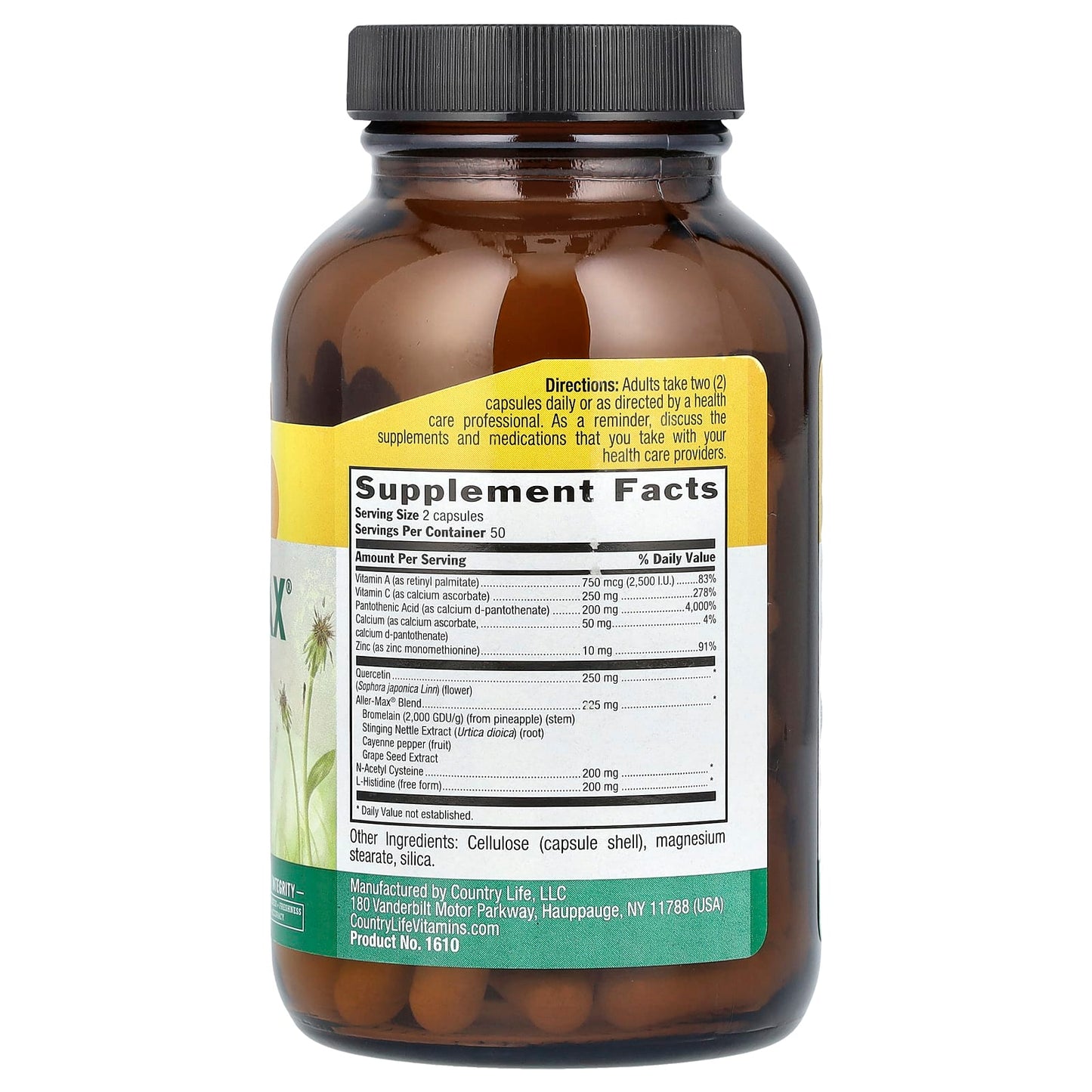 Natural Allergy Relief with Country Life Aller-Max 100 Vegan Capsules - Image 2
