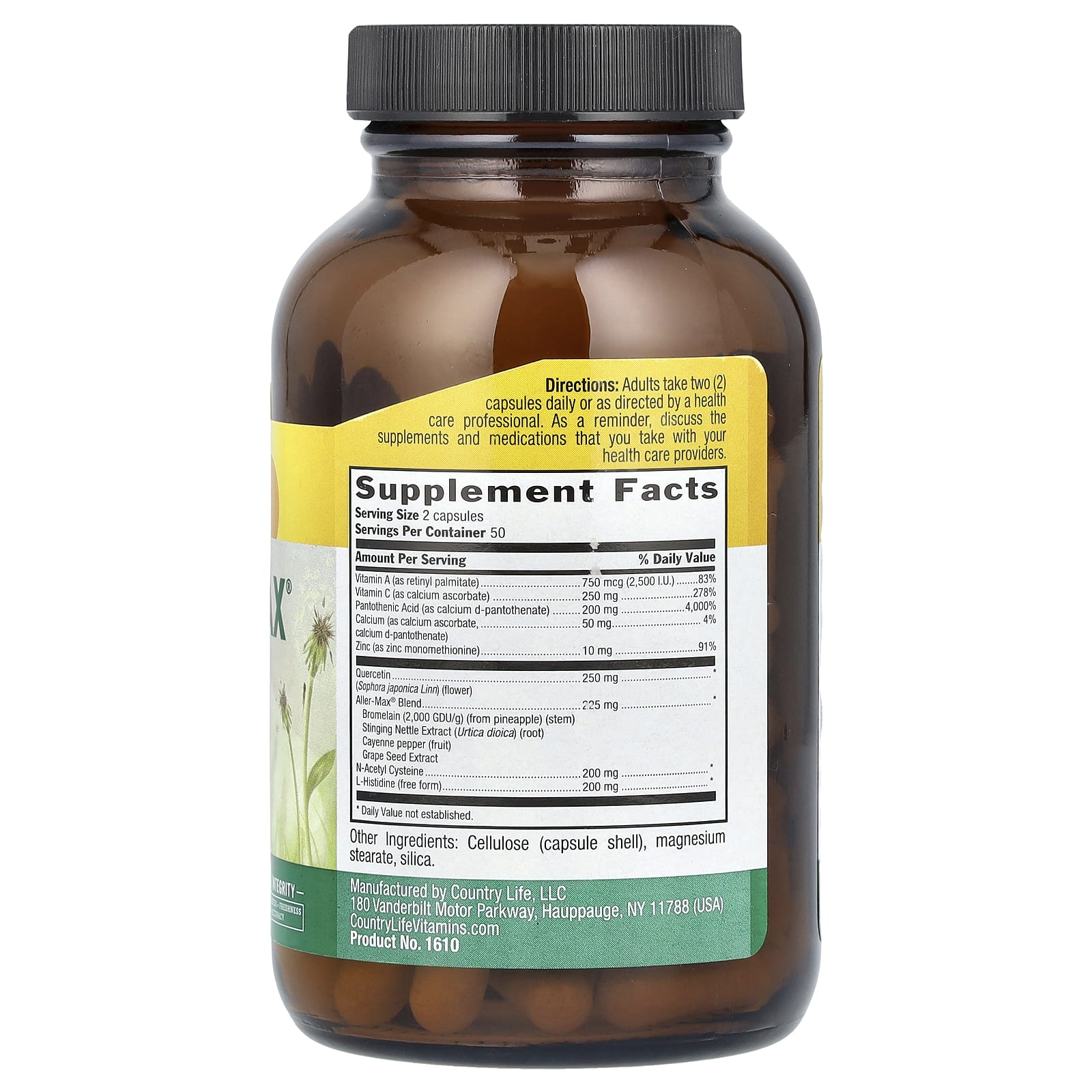 Natural Allergy Relief with Country Life Aller-Max 100 Vegan Capsules - Image 2