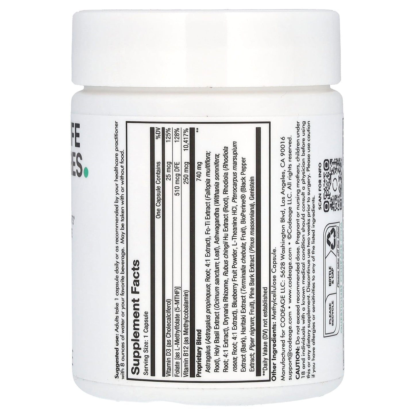 Unlock Healthy Aging with CodeAge Ultra Life Telomeres 90 Capsules - Image 2