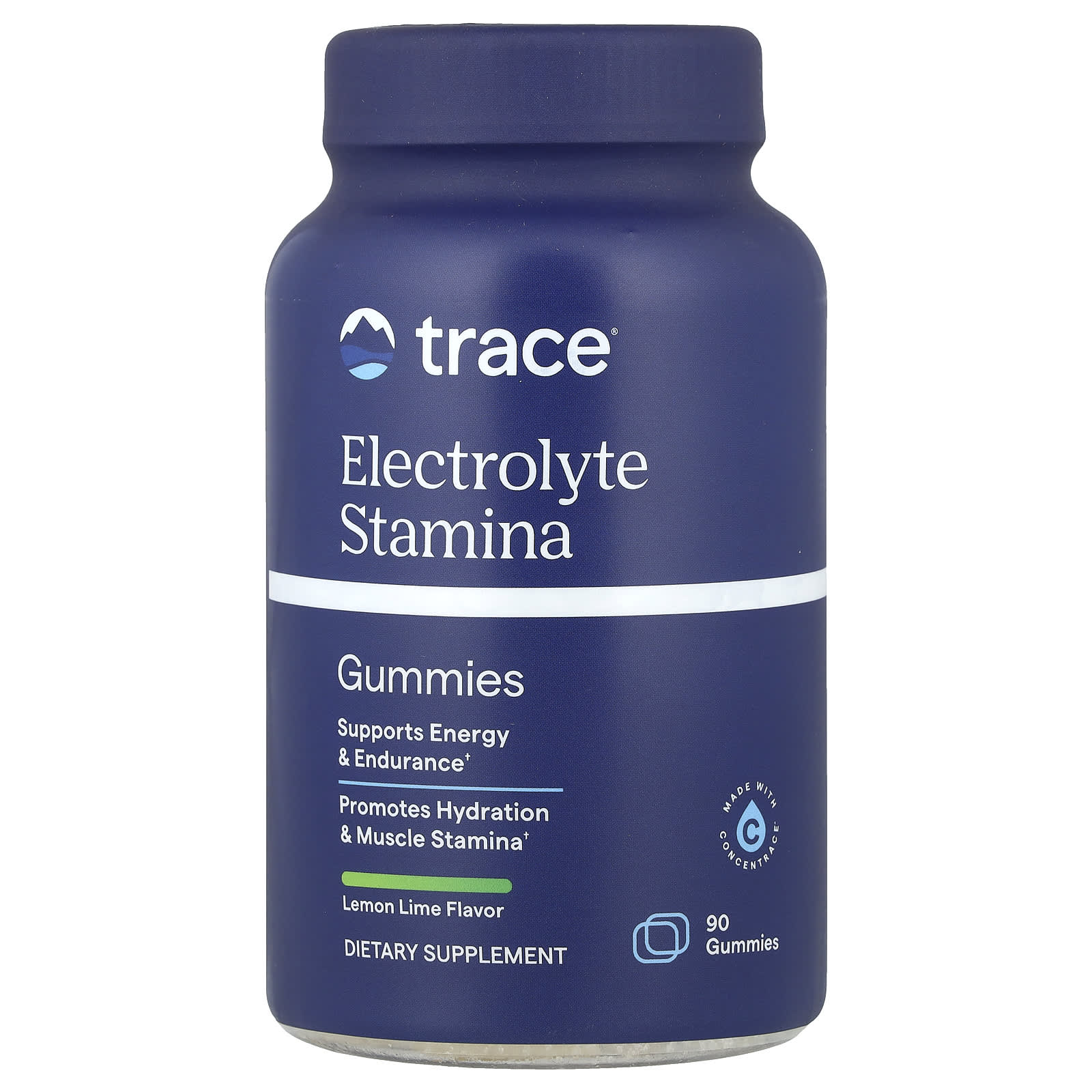 Trace, Electrolyte Stamina Gummies, Lemon Lime, 90 Gummies - Image 1