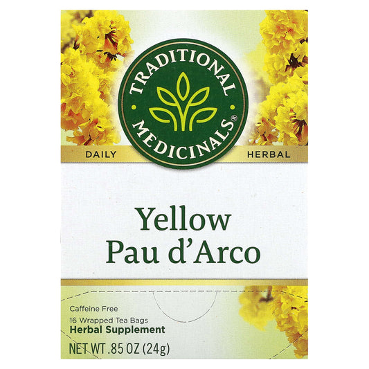 Traditional Medicinals, Yellow Pau d' Arco, Caffeine Free, 16 Wrapped Tea Bags, 0.85 oz (24 g) - Image 1