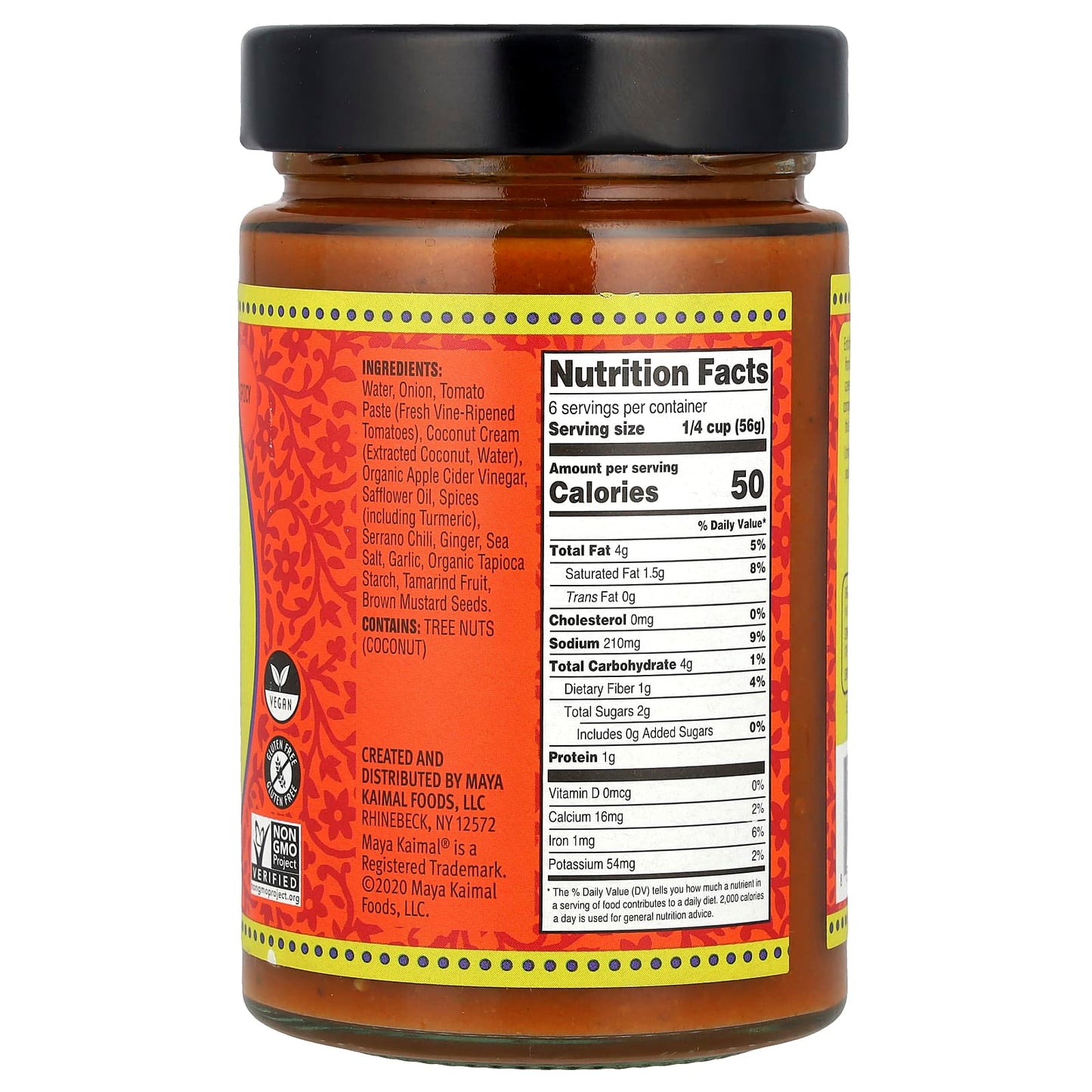 Maya Kaimal, Spicy Vindaloo, Indian Simmer Sauce, Spicy, Zesty Coconut & Chili, 12.5 oz (354 g) - Image 2