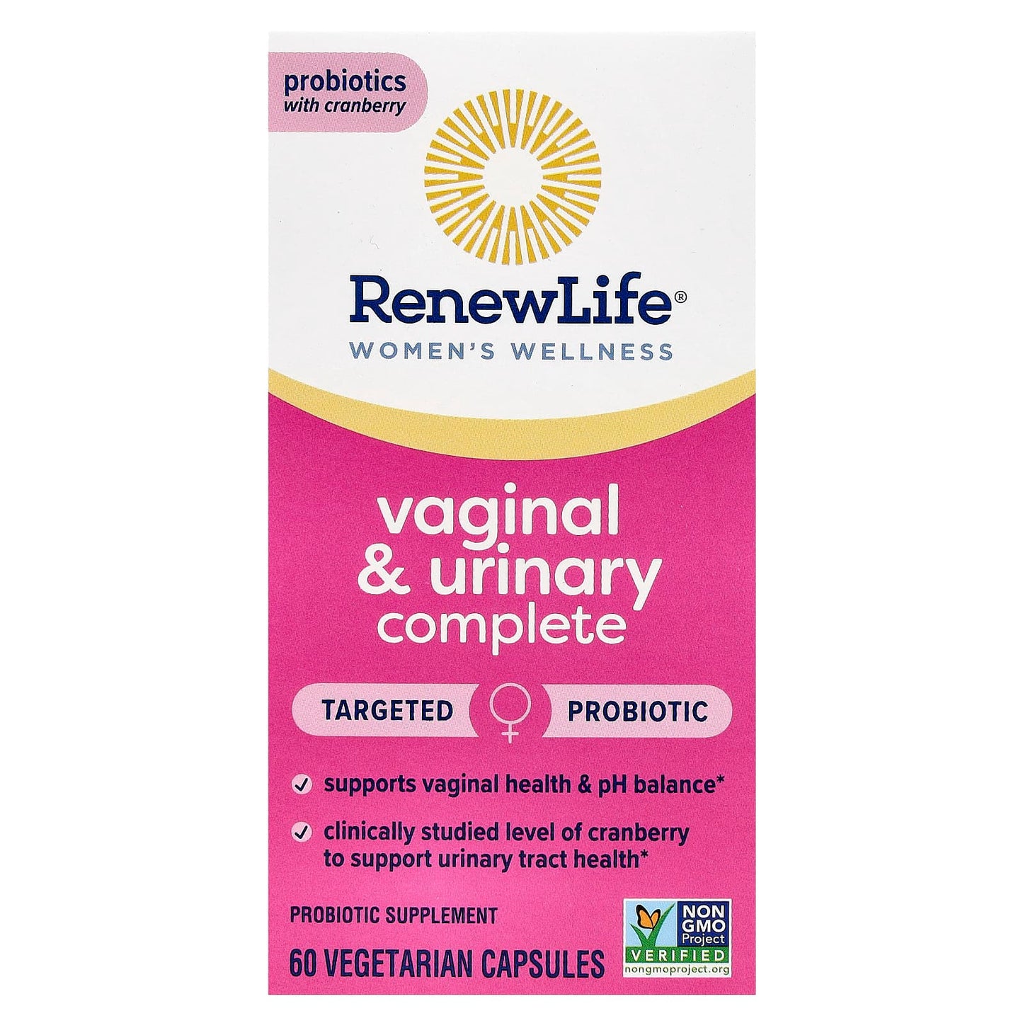 Renew Life, Women's Wellness, Vaginal & Urinary Complete, 60 Vegetarian Capsules - Image 1