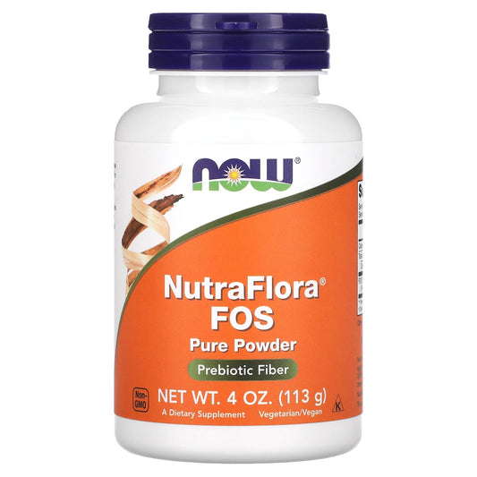 NOW Foods, NutraFlora FOS, Pure Powder, 4 oz (113 g) - Image 1
