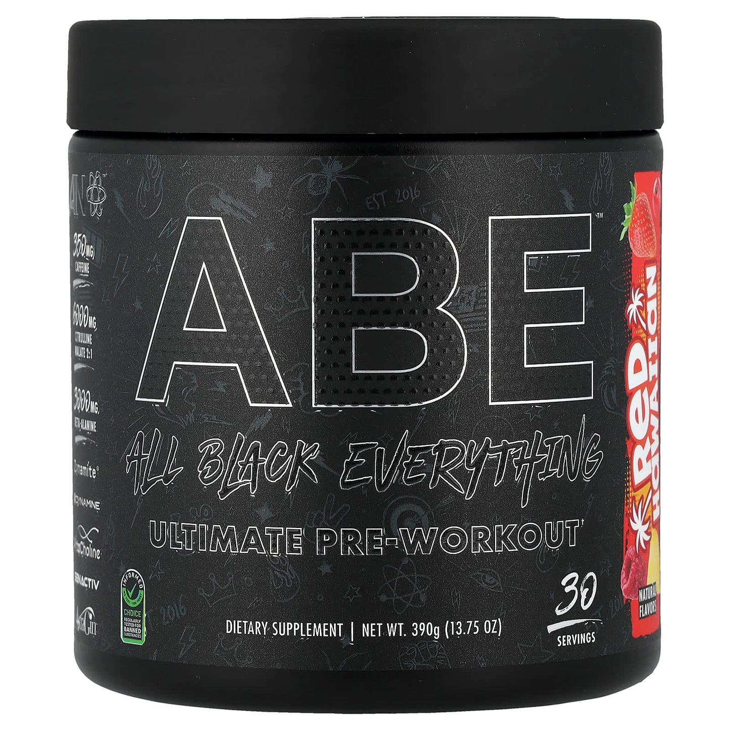 Red Hawaiian Preworkout by ABE - 13.75 oz, Energy & Focus - Image 1