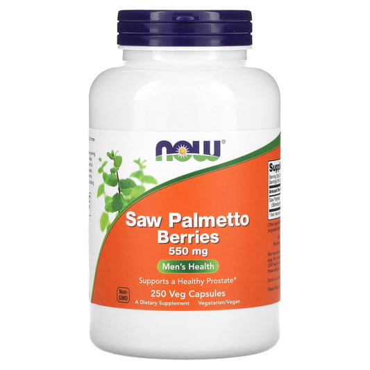 NOW Foods, Saw Palmetto Berries, 550 mg, 250 Veg Capsules - Image 1