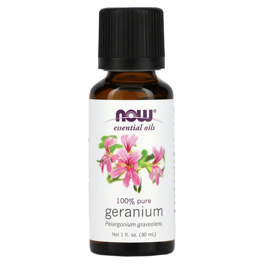 NOW Foods, Essential Oils, Geranium, 1 fl oz (30 ml) - Image 1
