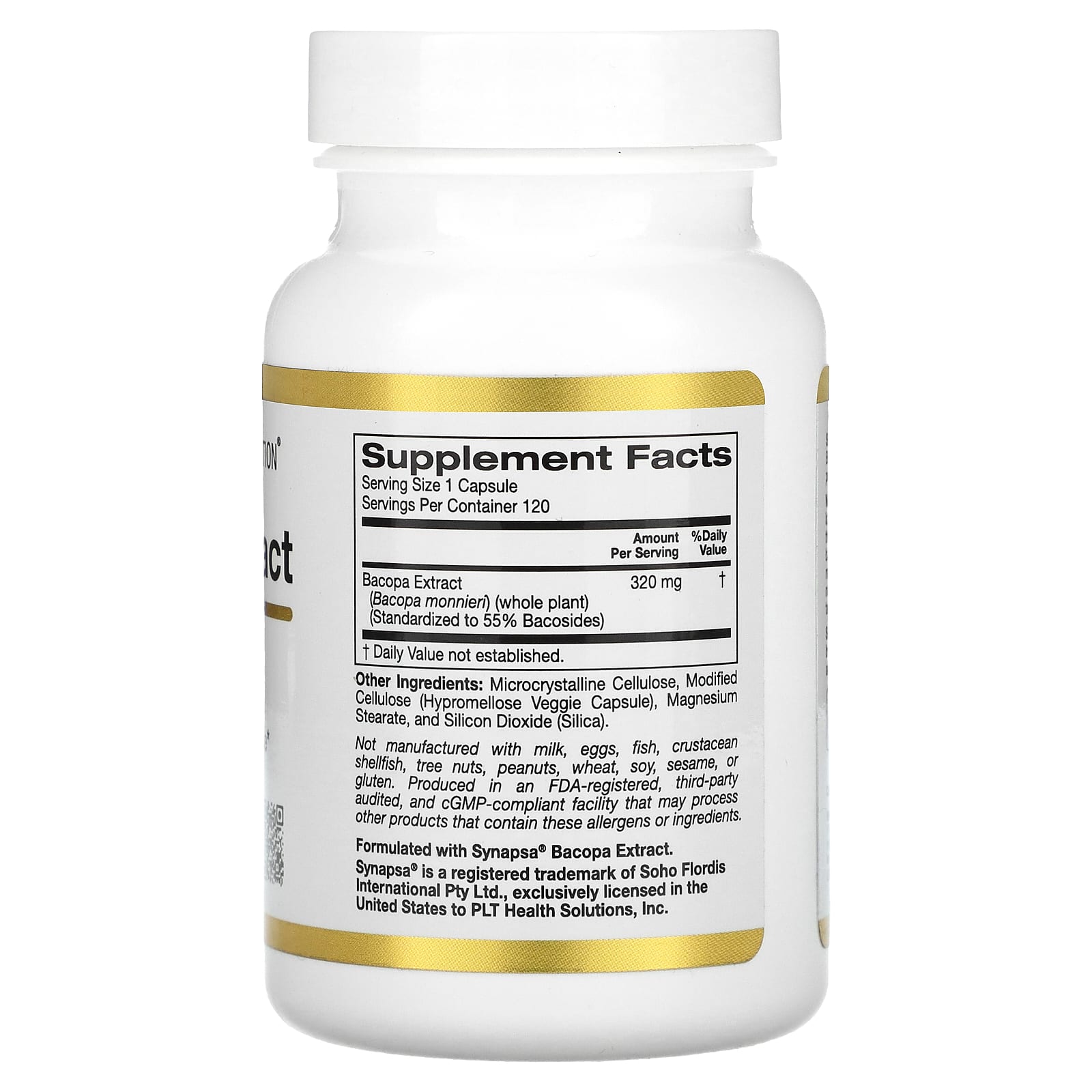 Bacopa Extract by California Gold Nutrition - 320mg, 120 Capsules - Image 2