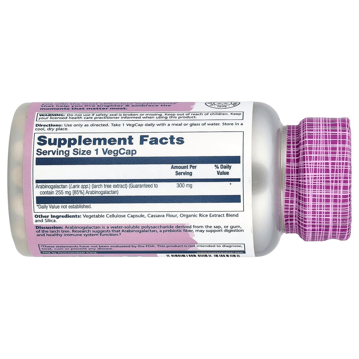 Solaray, Vital Extracts, Arabinogalactan, Larch Tree, 300 mg, 60 Vegcaps - Image 2