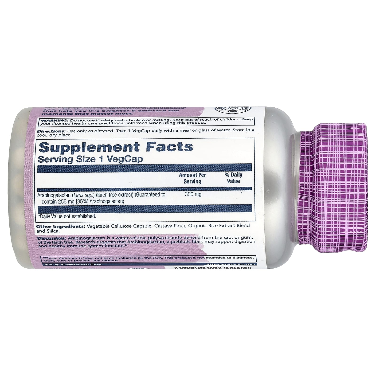 Solaray, Vital Extracts, Arabinogalactan, Larch Tree, 300 mg, 60 Vegcaps - Image 2
