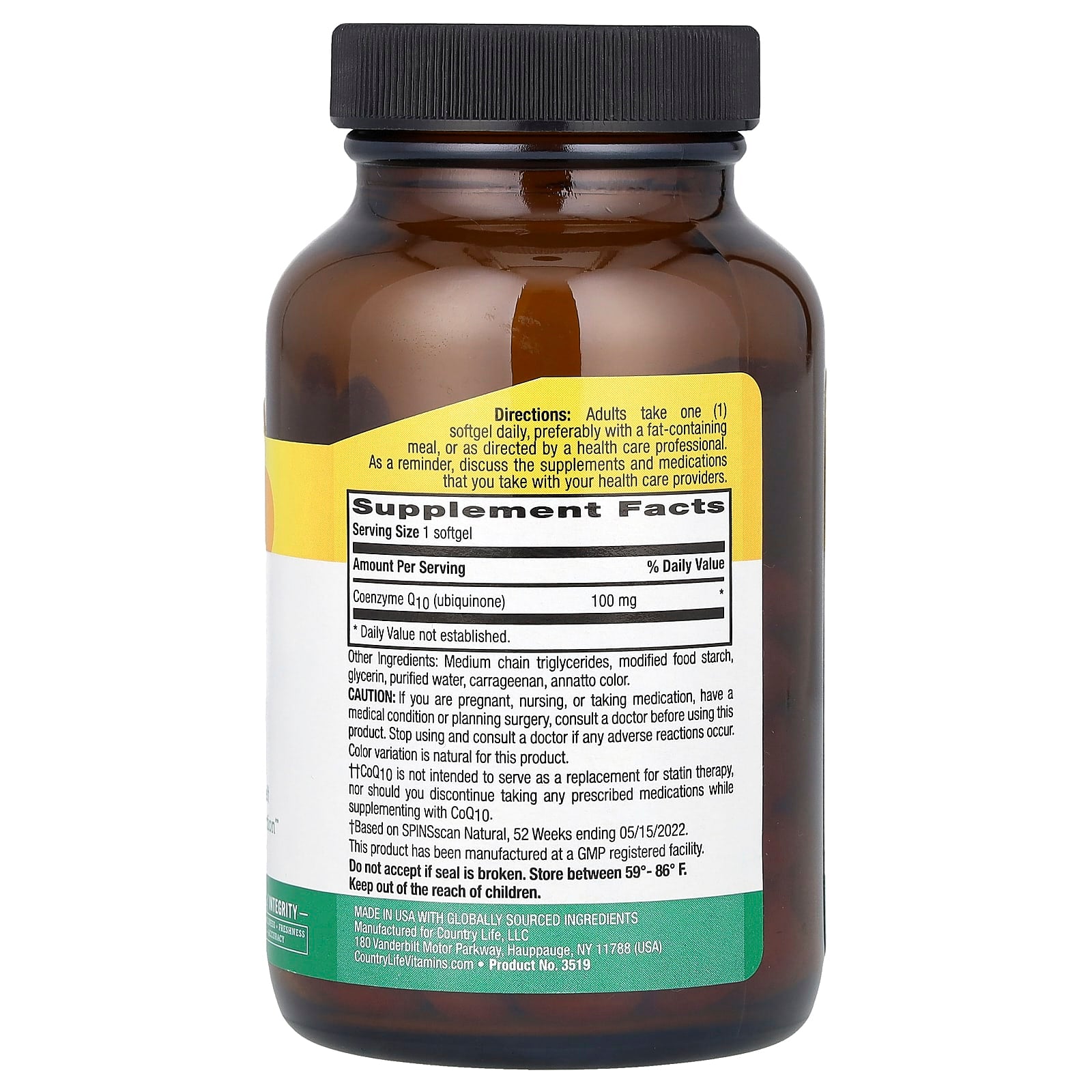 Country Life Vegan CoQ10 100mg 120 Softgels for Energy and Heart Health - Image 2