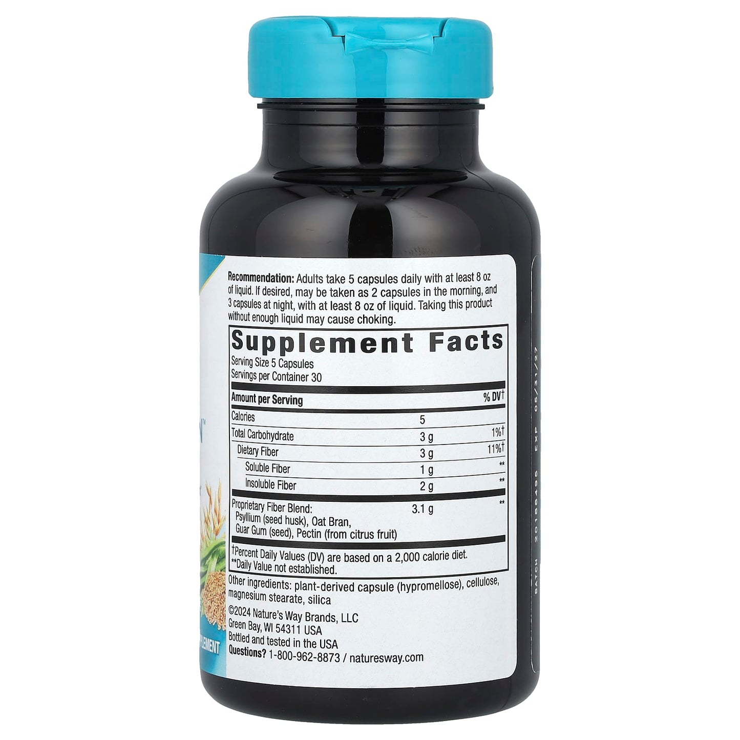 Nature's Way, Fiber Fusion™ Daily, 3.1 g, 150 Vegan Capsules (0.62 g Per Capsule) - Image 2