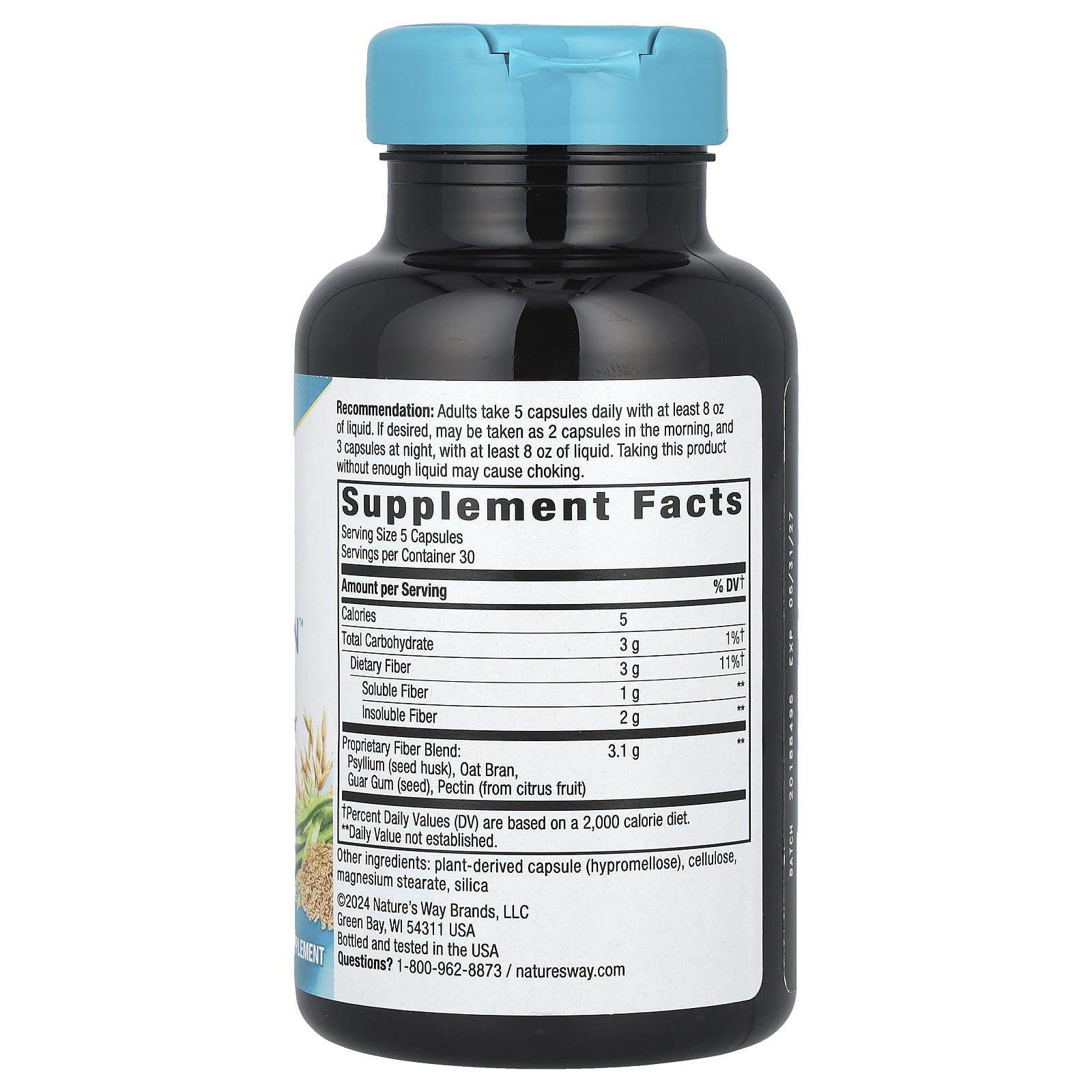 Nature's Way, Fiber Fusion™ Daily, 3.1 g, 150 Vegan Capsules (0.62 g Per Capsule) - Image 2