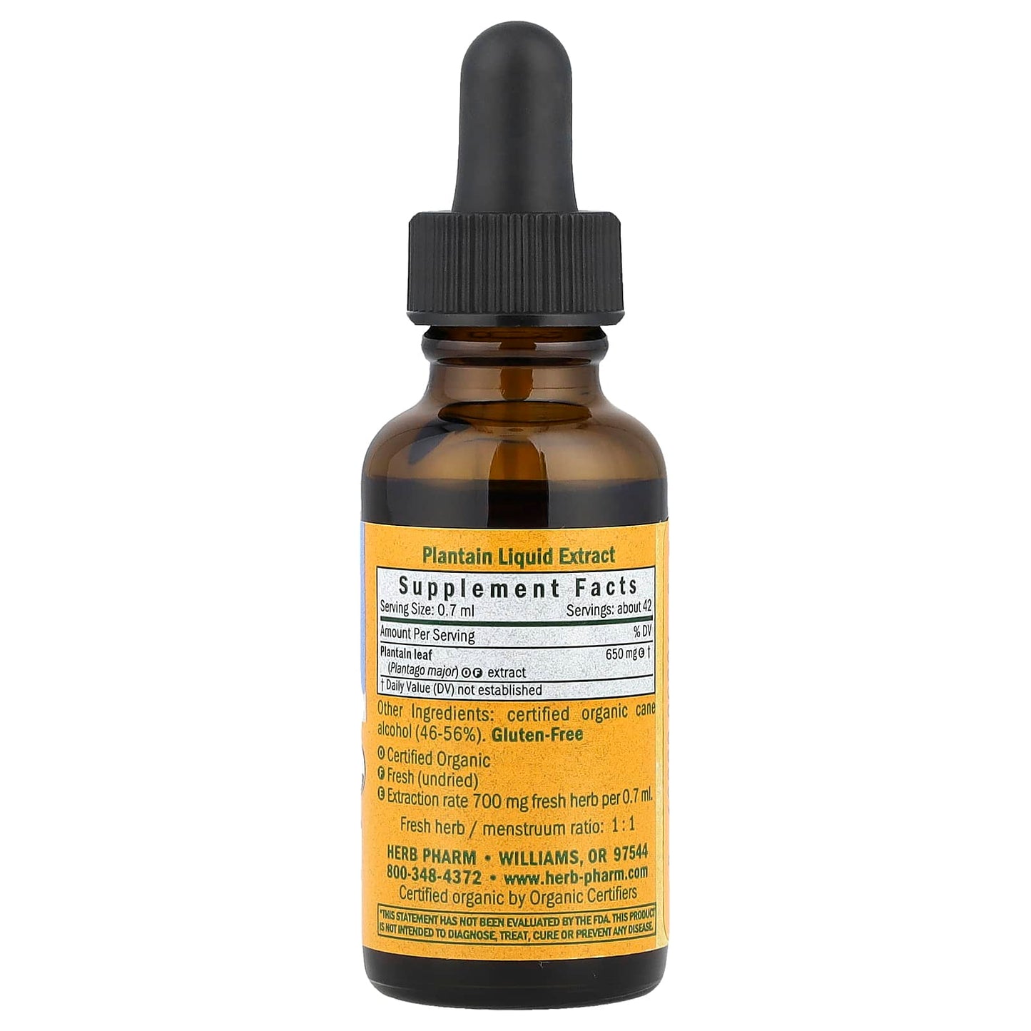 Organic Plantain Liquid Extract by Herb Pharm 1 fl oz - Image 2