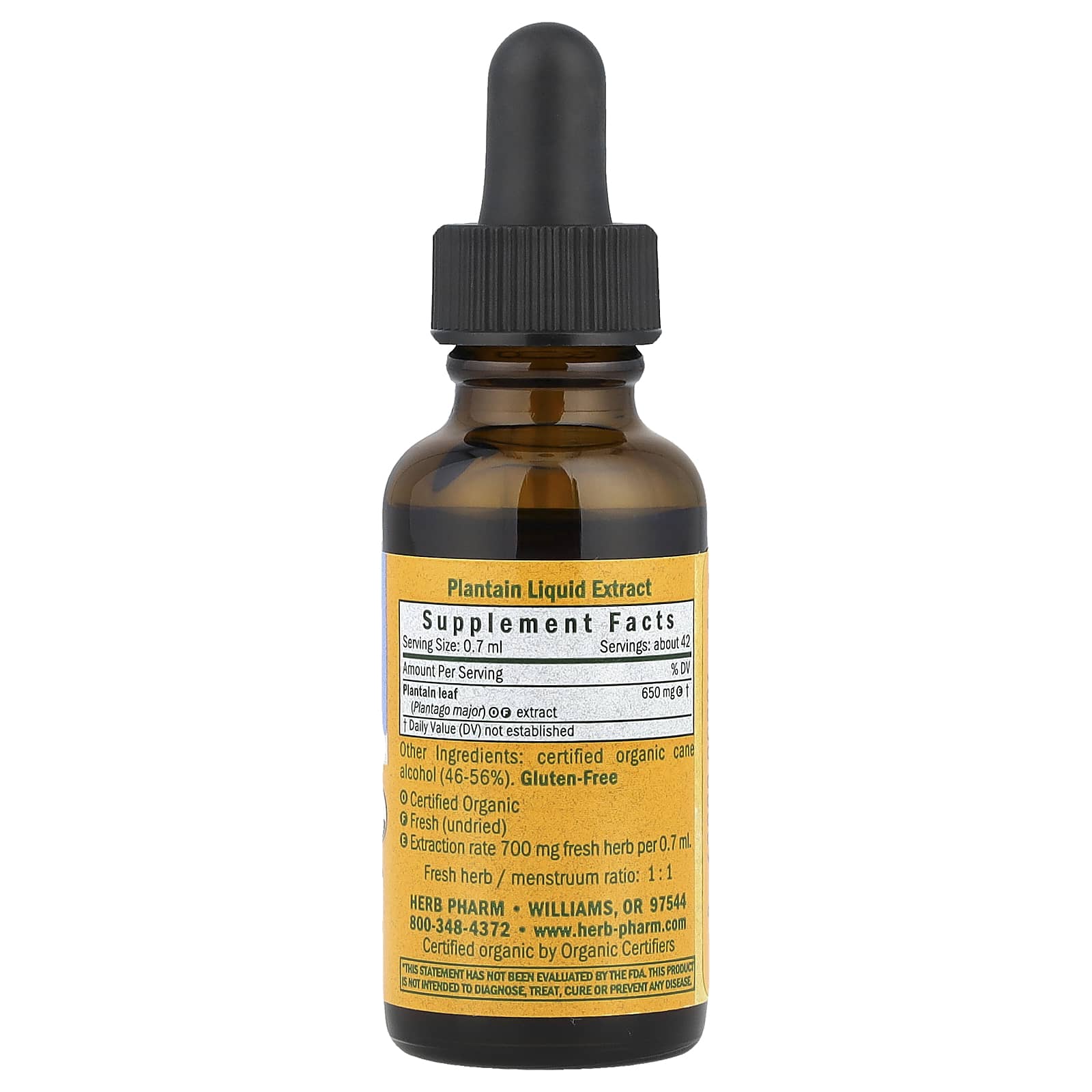 Organic Plantain Liquid Extract by Herb Pharm 1 fl oz - Image 2