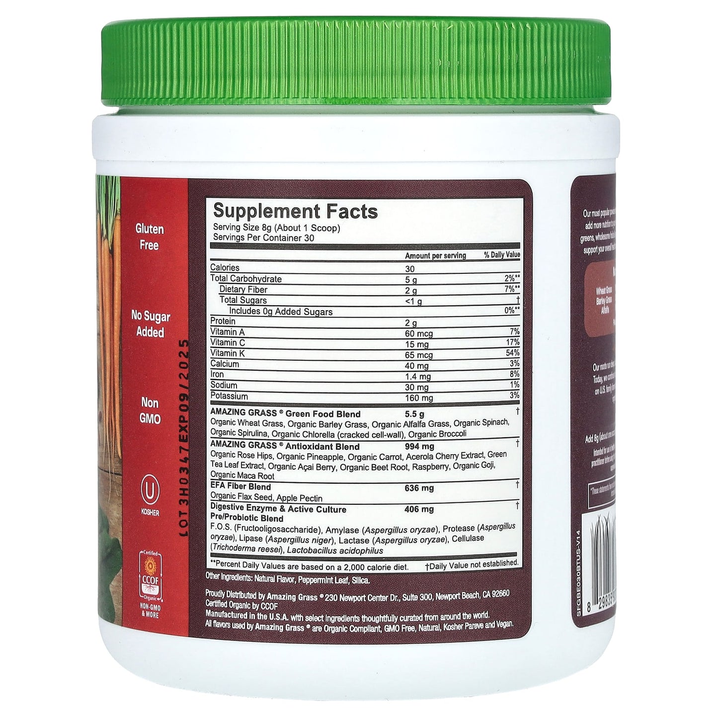 Amazing Grass Berry Greens Superfood Powder, Organic, Non-GMO - Image 2