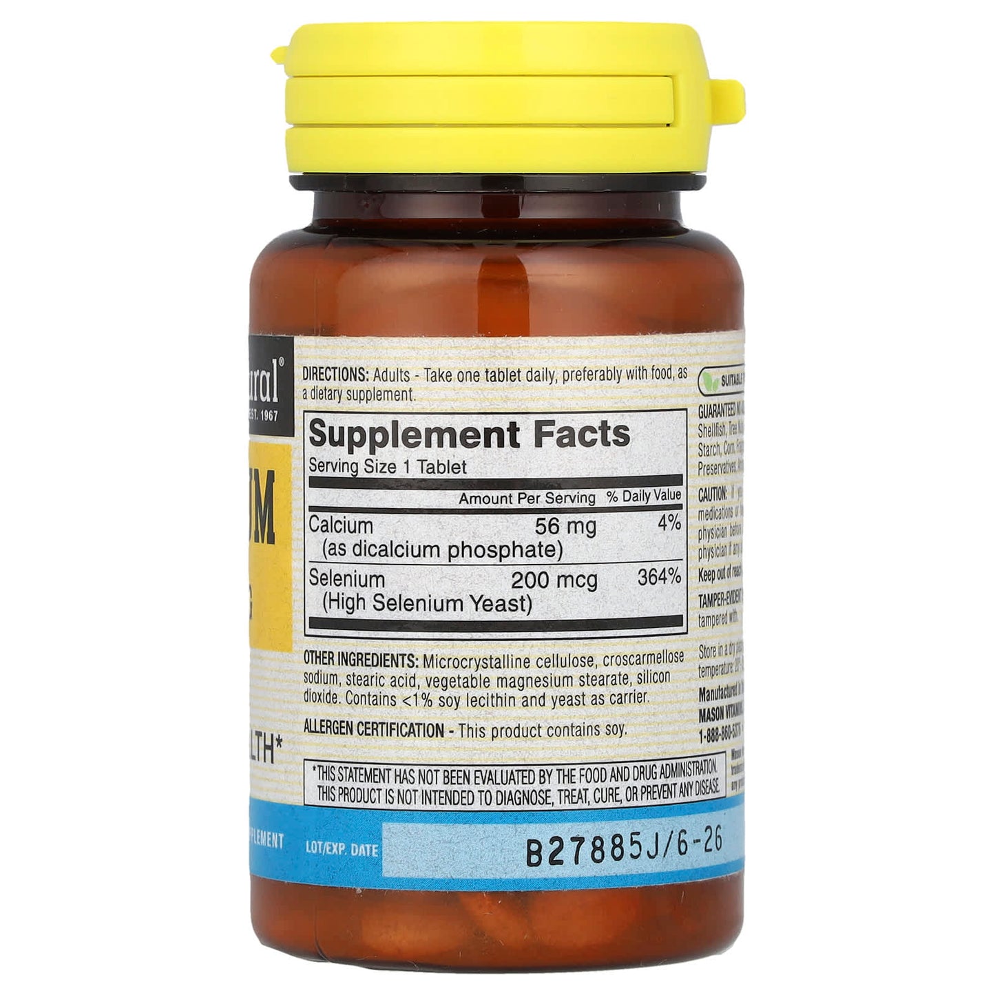 Mason Natural, Selenium, 60 Tablets - Image 2