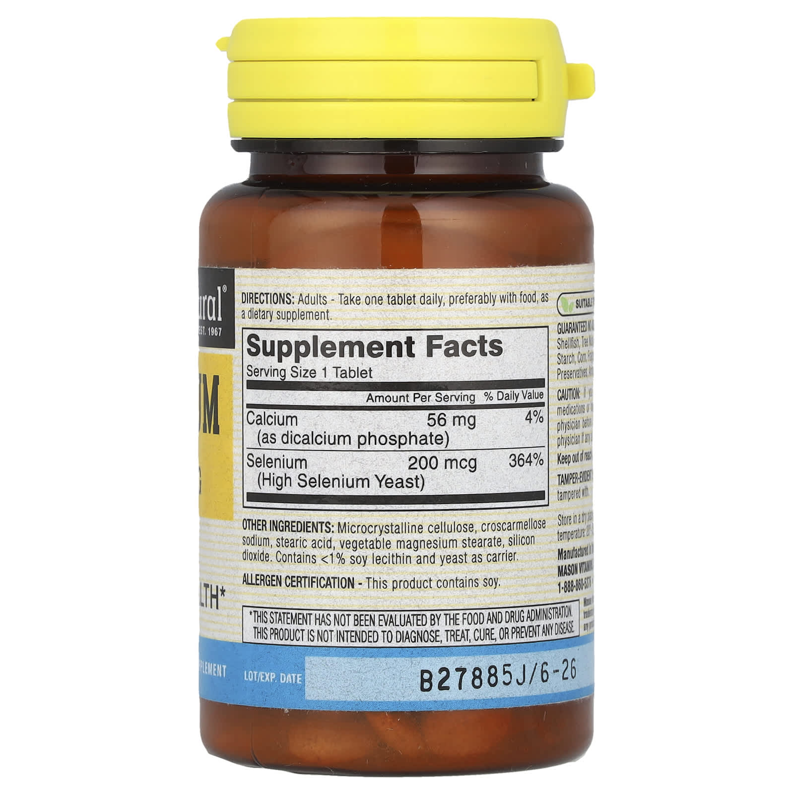 Mason Natural, Selenium, 60 Tablets - Image 2