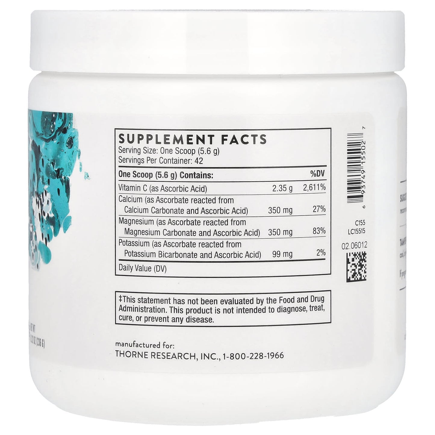 Thorne, Buffered C Powder, 8.32 oz (236 g) - Image 2