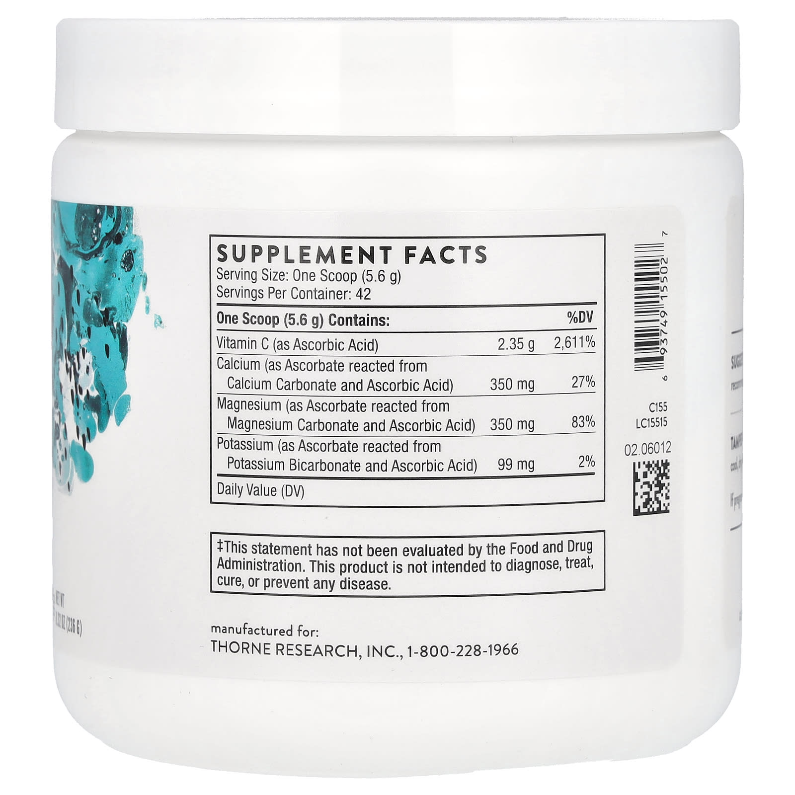 Thorne, Buffered C Powder, 8.32 oz (236 g) - Image 2