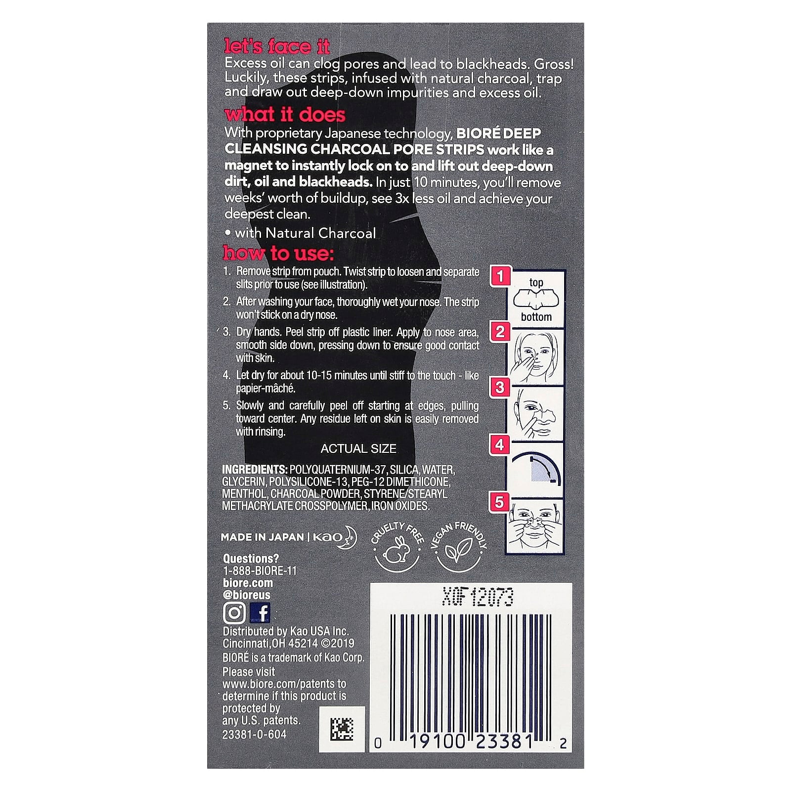 Deep Cleansing Pore Strips by Biore - Natural Charcoal for Oily Skin - Image 2