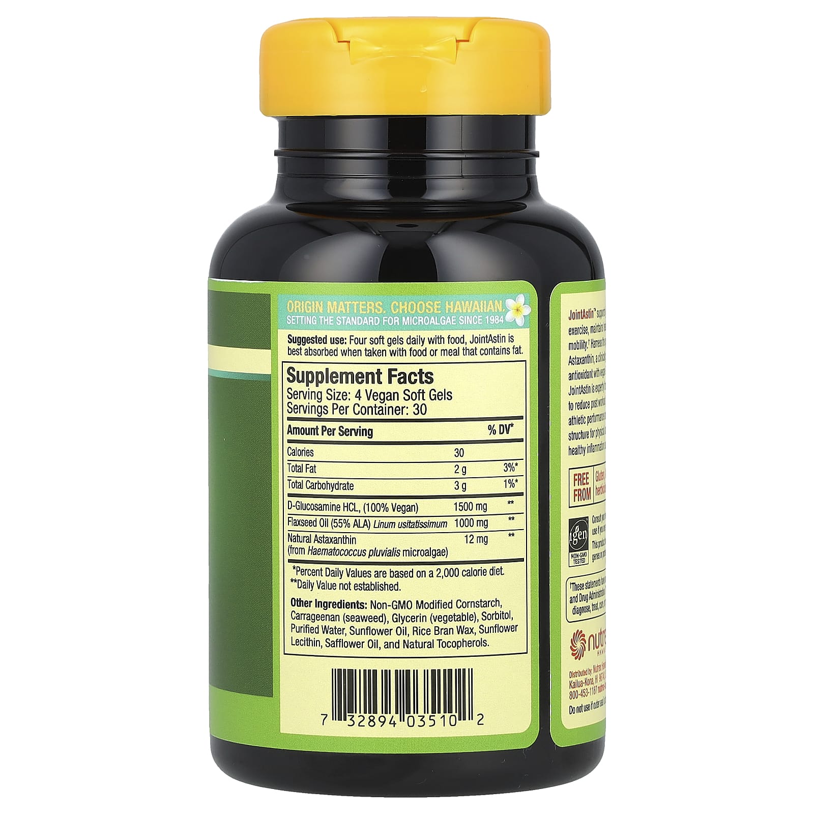 Nutrex Hawaii, BioAstin®, Hawaiian Astaxanthin, JointAstin™, 120 Vegan Soft Gels - Image 2