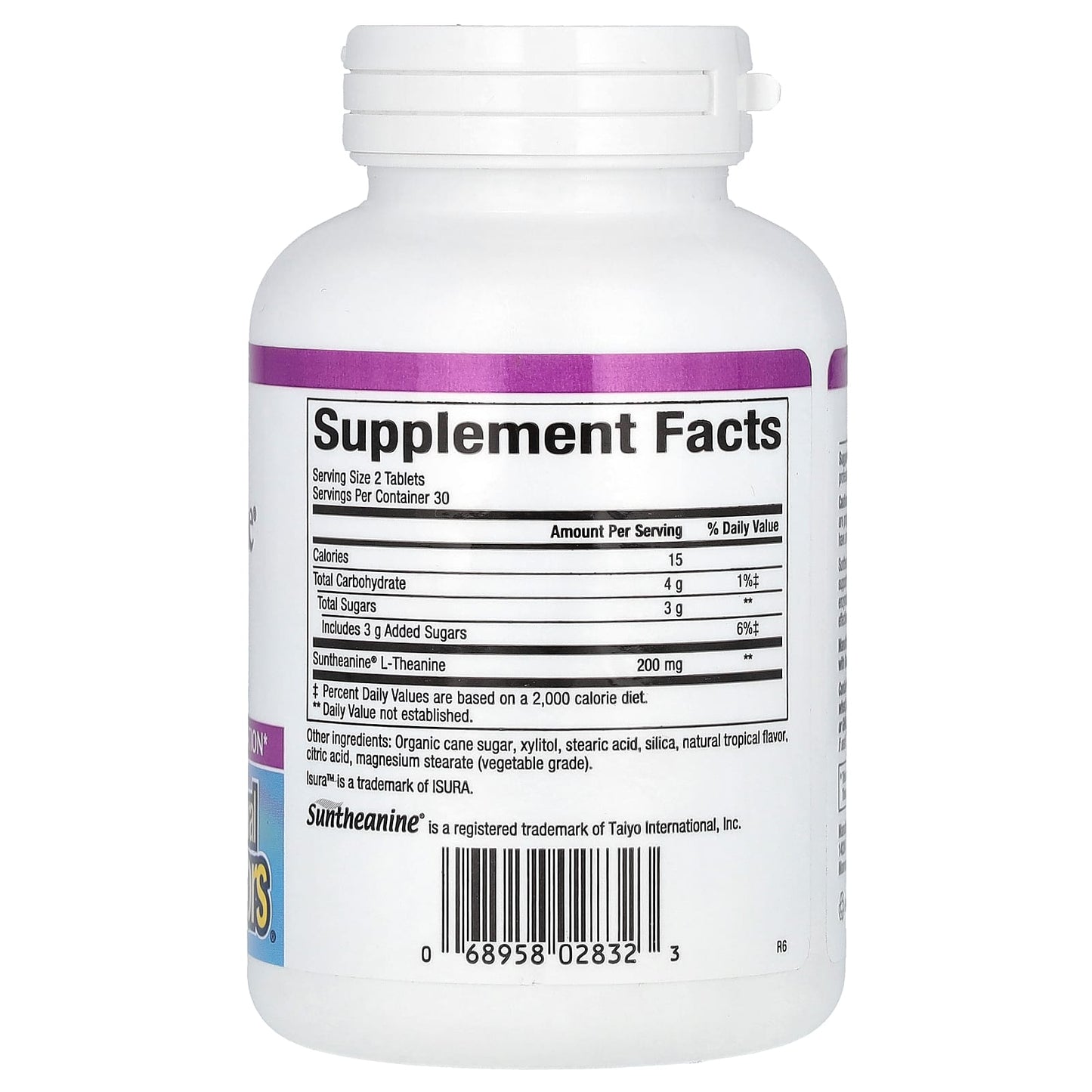 Natural Factors, Stress-Relax, Suntheanine, L-Theanine, 100 mg, 60 Chewable Tablets - Image 2
