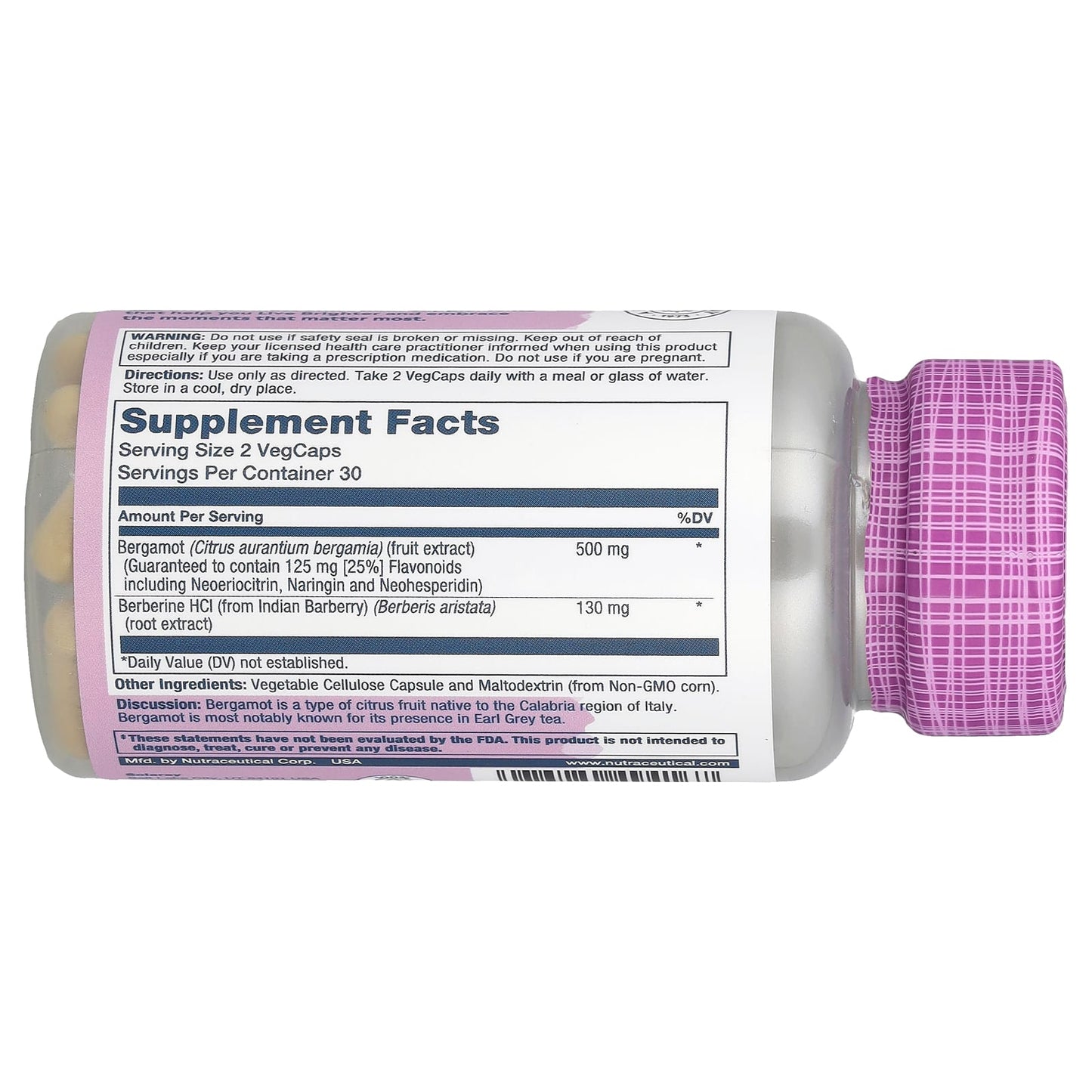 Solaray, Vital Extracts, Bergamot, 500 mg, 60 Vegcaps (250 mg per VegCap) - Image 2