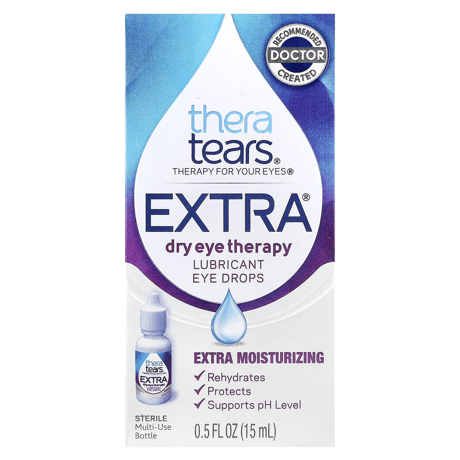 TheraTears, Extra® Dry Eye Therapy, Lubricant Eye Drops, 0.5 fl oz (15 ml) - Image 2