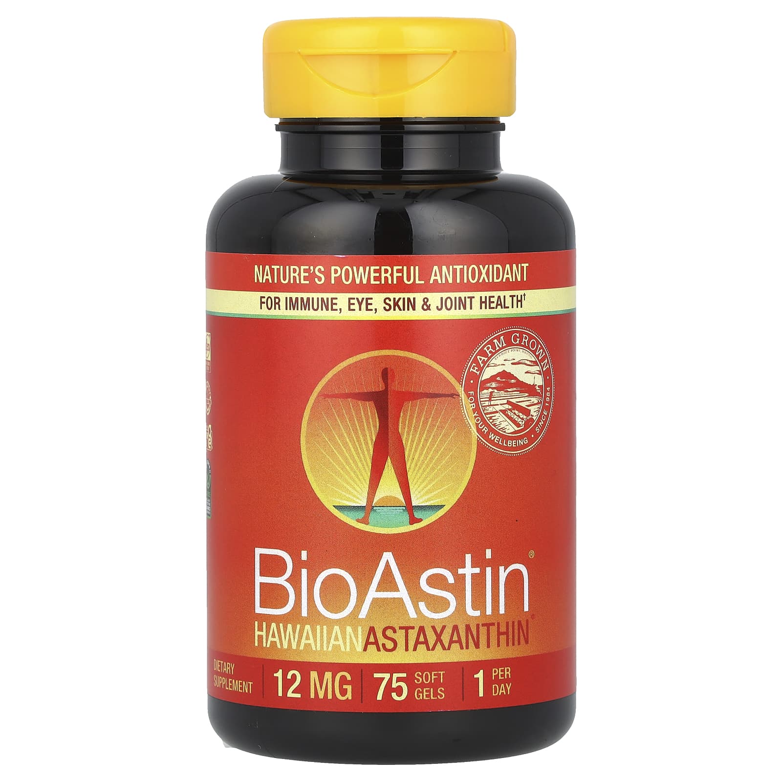 Nutrex Hawaii, BioAstin®, Hawaiian Astaxanthin®, 12 mg, 75 Soft Gels - Image 1