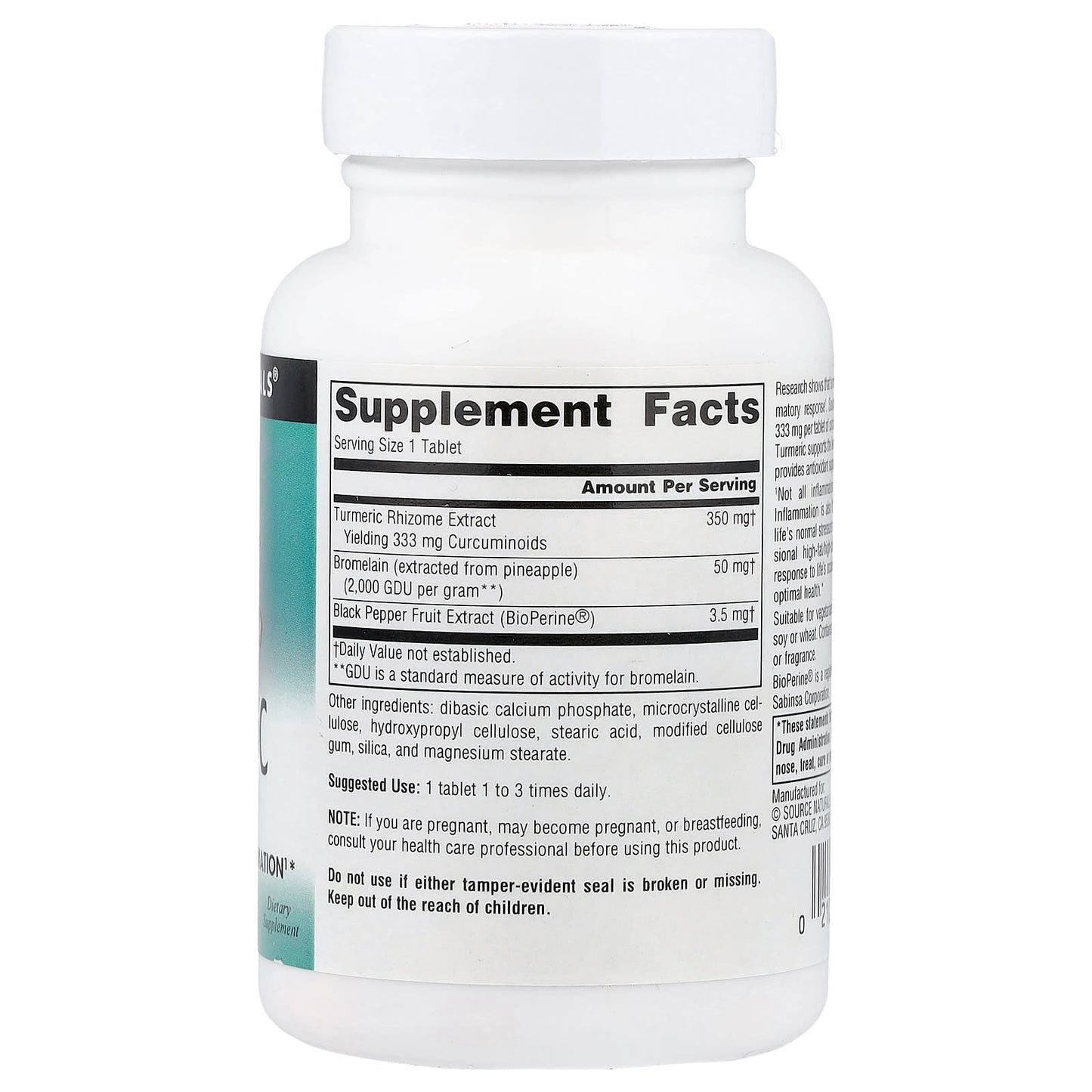 Source Naturals, Turmeric Extract, 100 Tablets - Image 2
