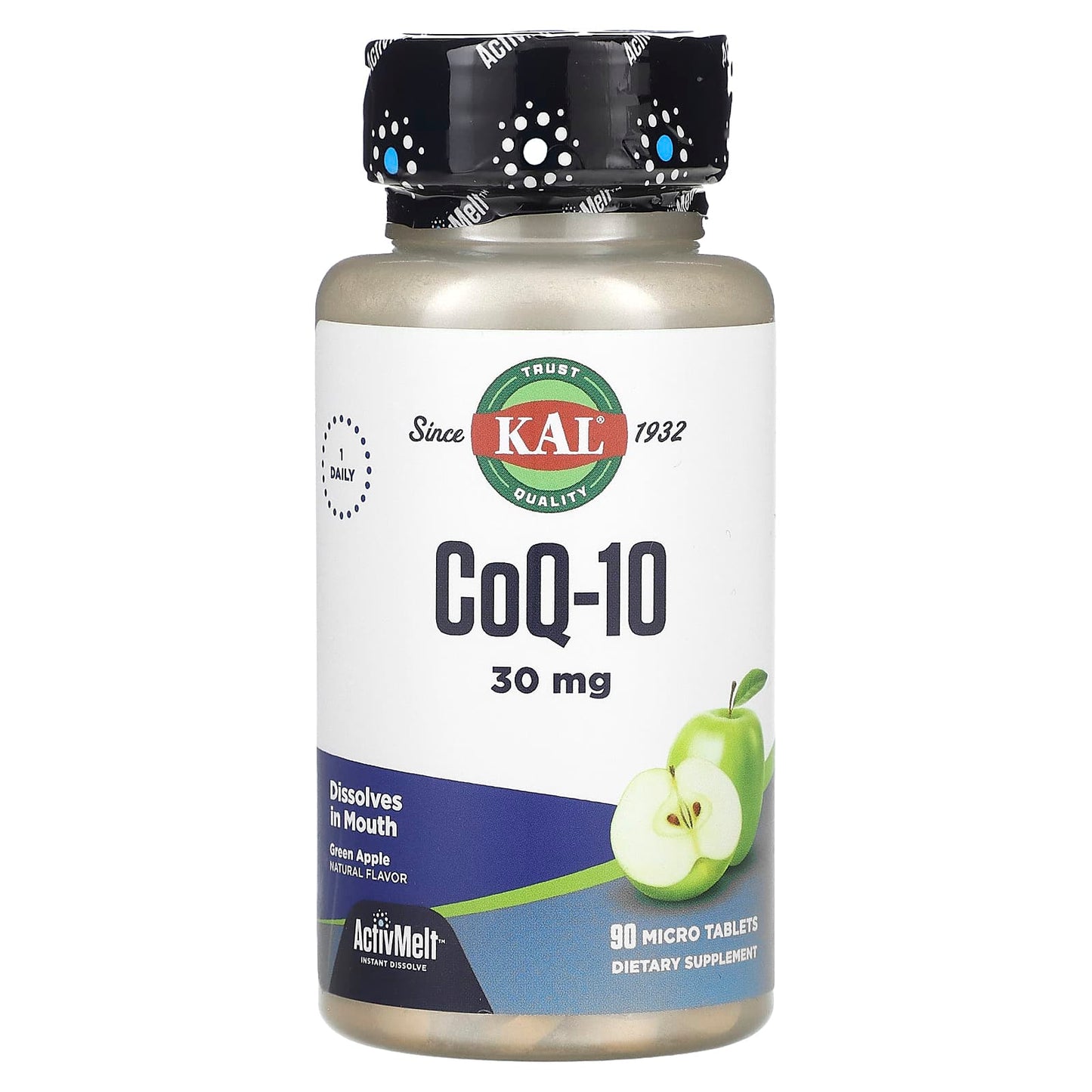 KAL CoQ10 30mg Green Apple - Instant Dissolve Micro Tablets for Heart Health - Image 1