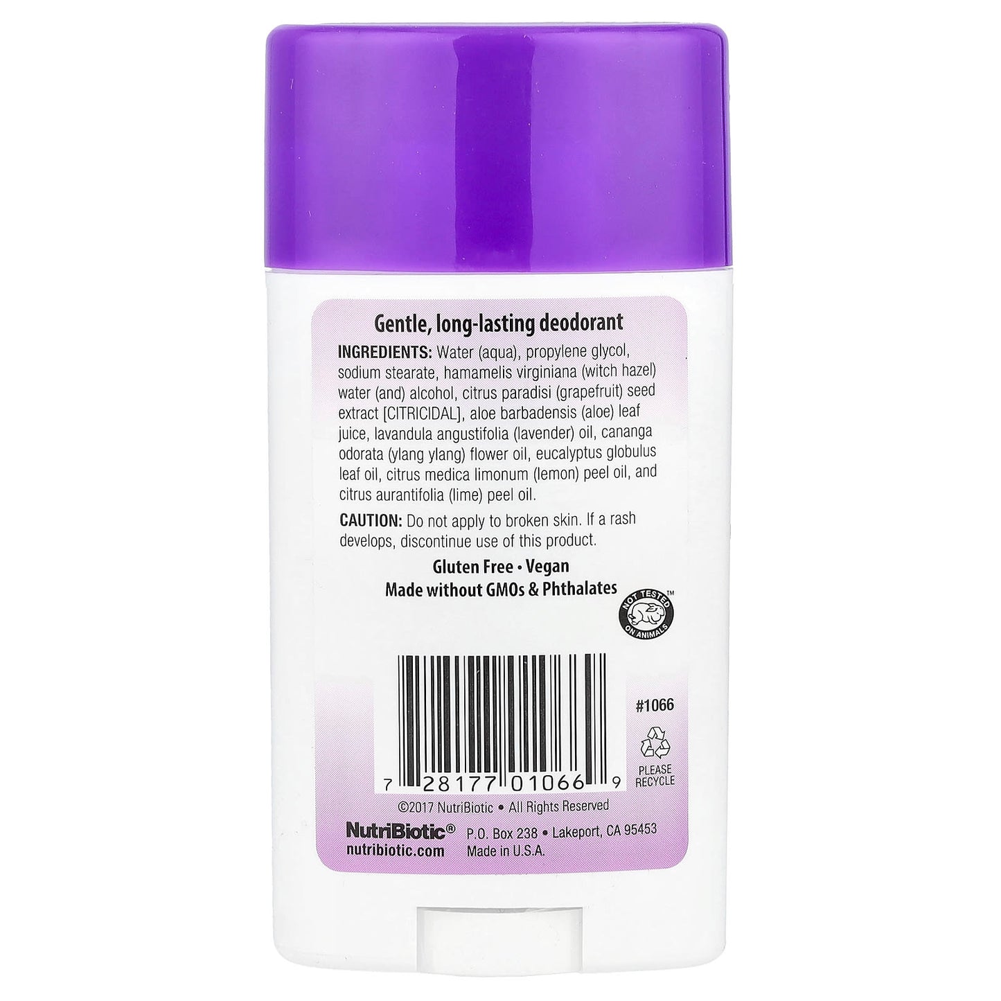NutriBiotic, Deodorant, Lavender, 2.6 oz (75 g) - Image 2