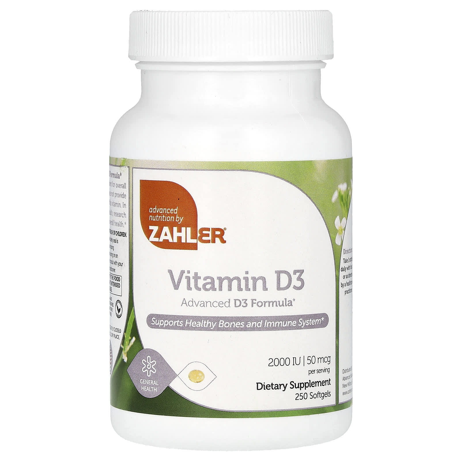 Zahler, Vitamin D3, 50 mcg (2,000 IU), 250 Softgels - Image 1