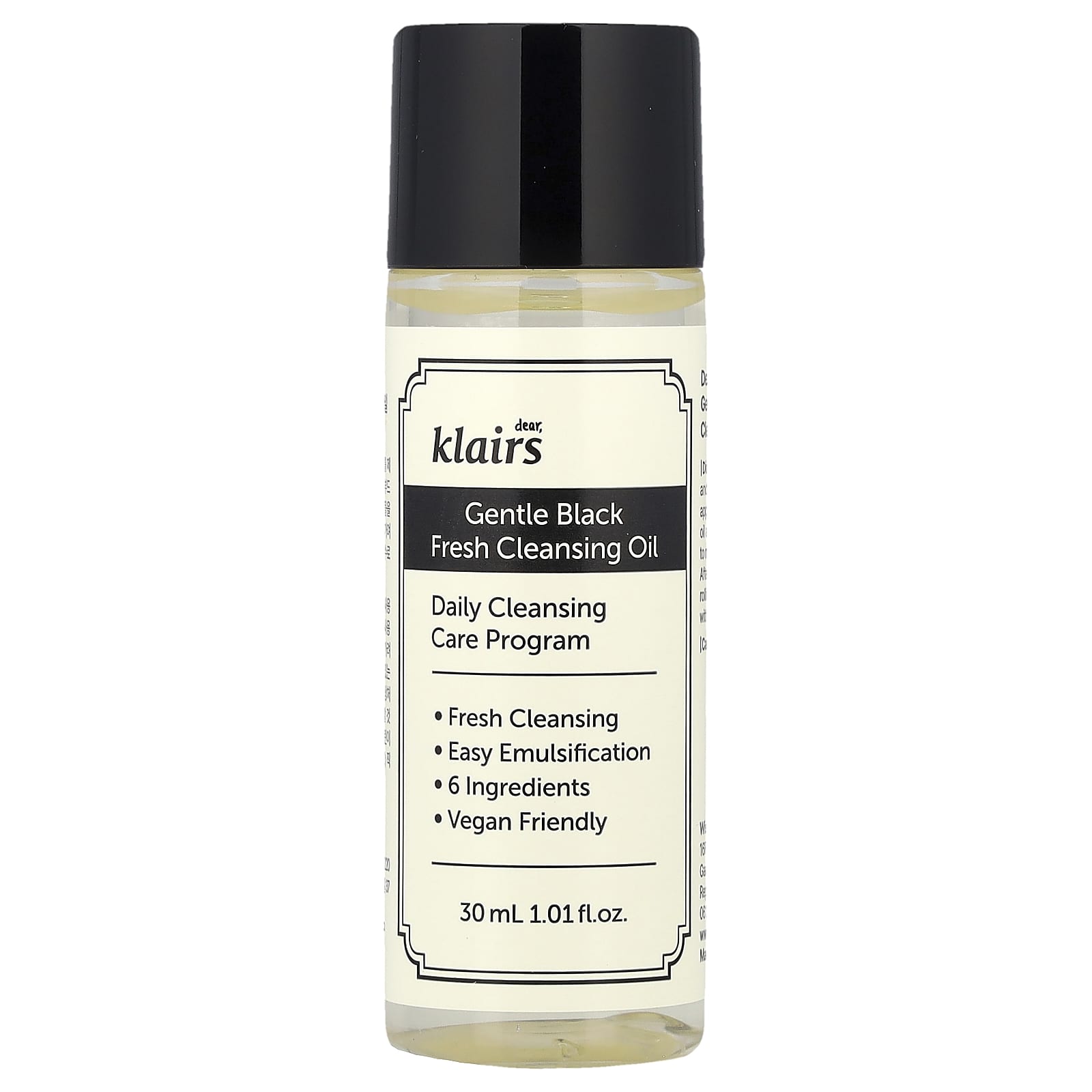 <span>Dear, Klairs Gentle Black Fresh Cleansing Oil, 1.01 fl oz (30 ml)</span> - Image 1