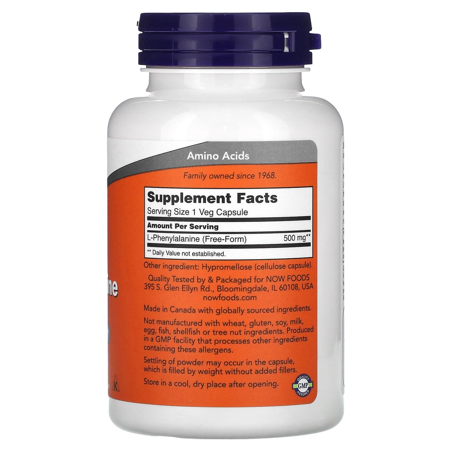 NOW Foods, L-Phenylalanine, 500 mg, 120 Veg Capsules - Image 2