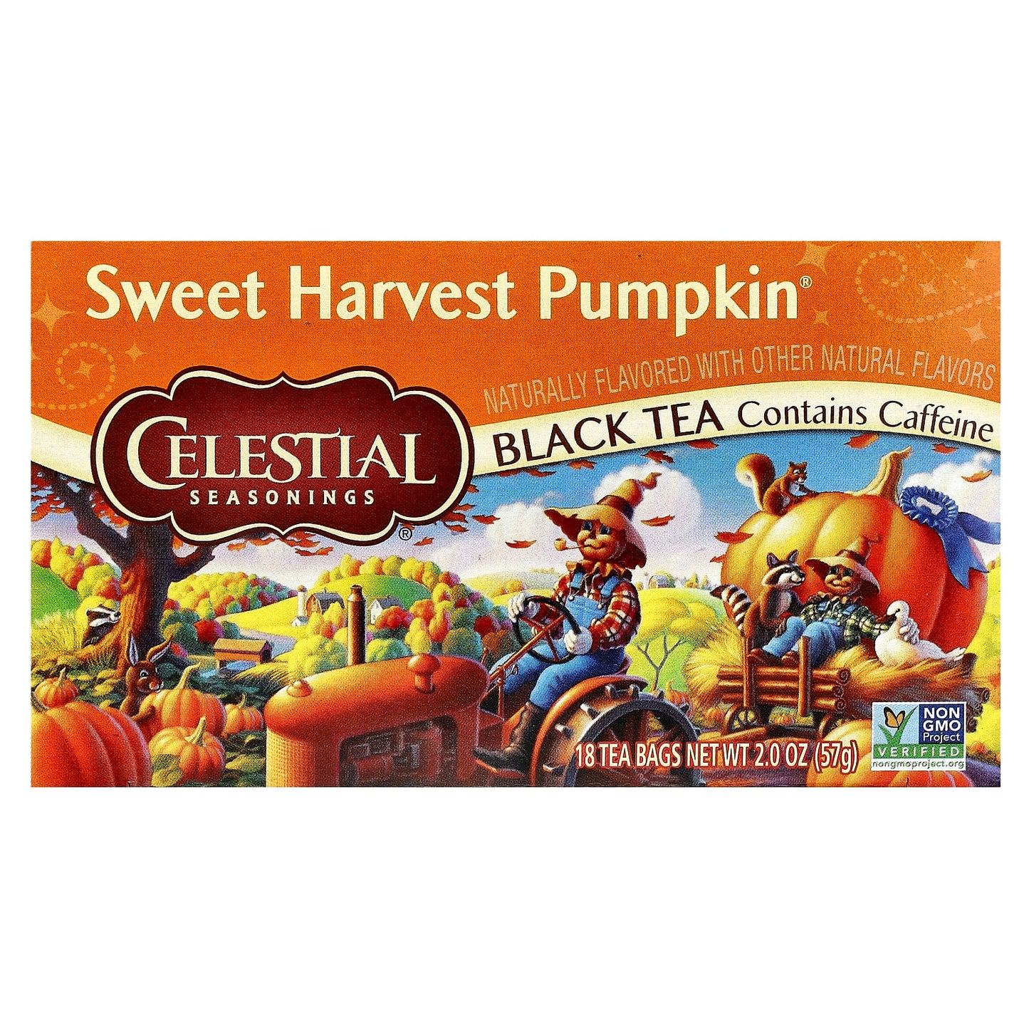 Celestial Seasonings Sweet Harvest Pumpkin Black Tea - 18 Tea Bags - Image 1