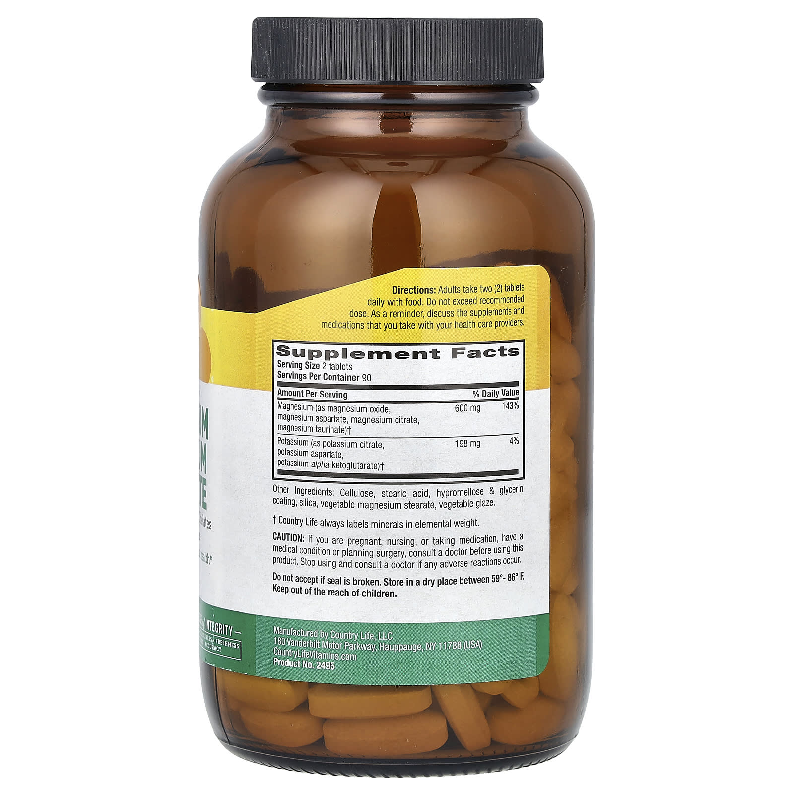 Country Life, Target-Mins, Magnesium Potassium Aspartate, 180 Tablets