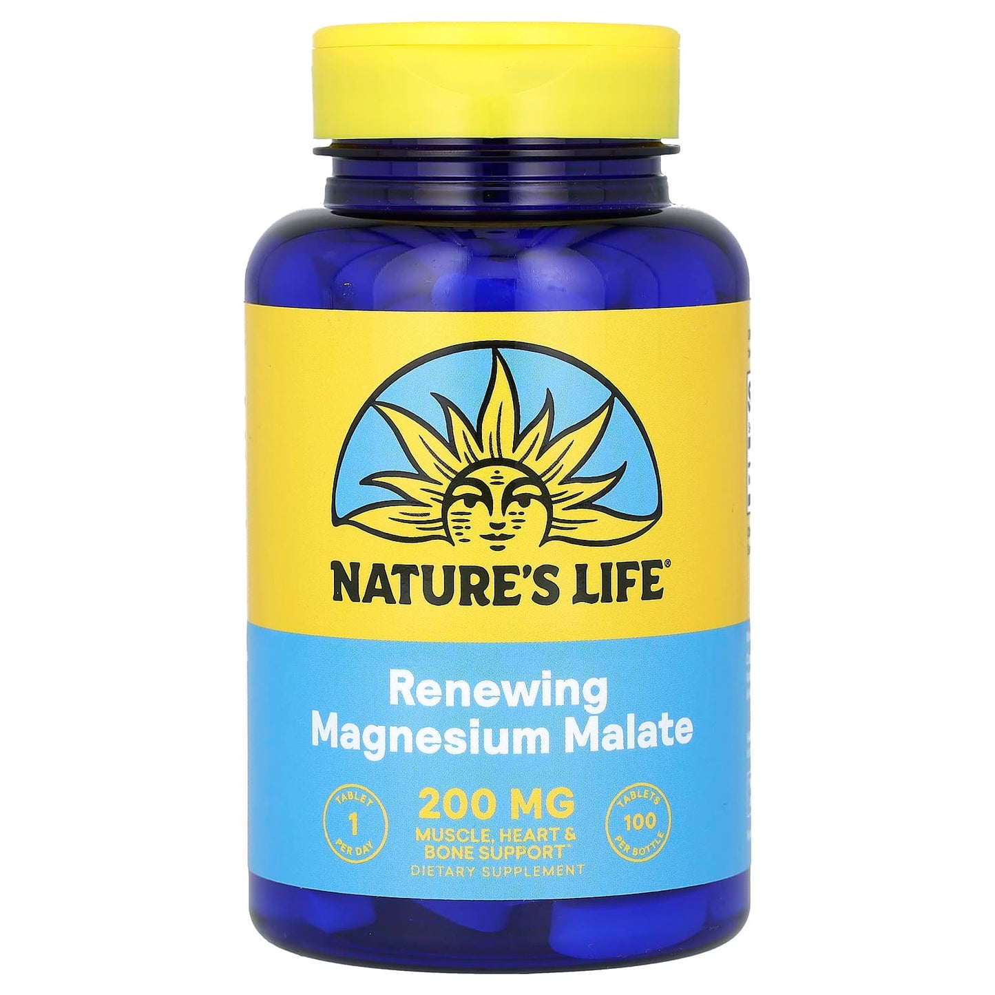 Nature's Life, Renewing Magnesium Malate, 200 mg, 100 Tablets - Image 1