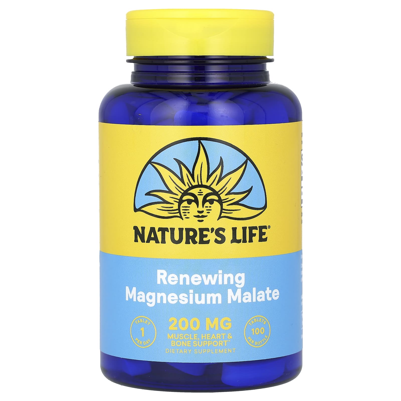 Nature's Life, Renewing Magnesium Malate, 200 mg, 100 Tablets - Image 1