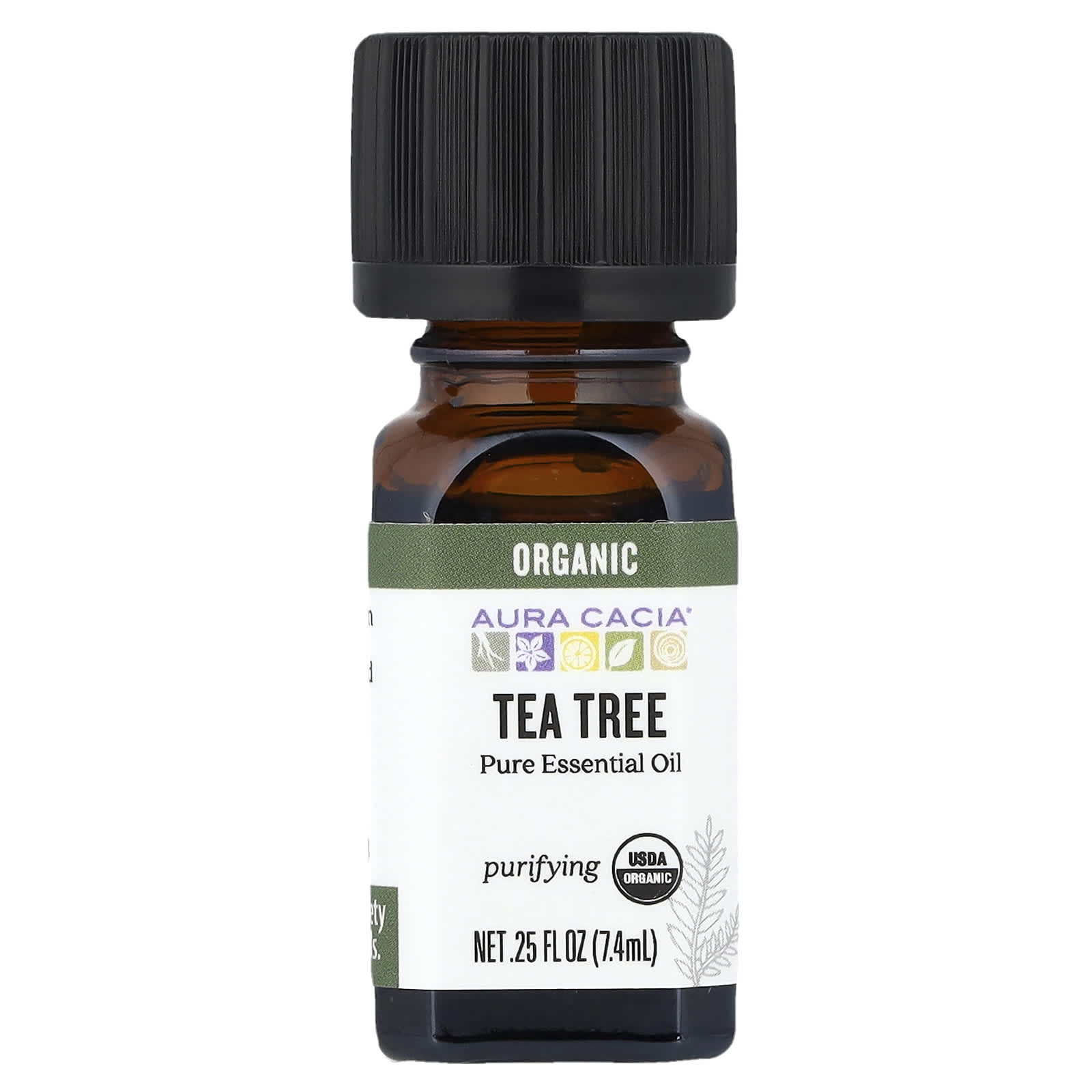 Certified Organic Tea Tree Essential Oil by Aura Cacia, 0.25 fl oz - Image 1