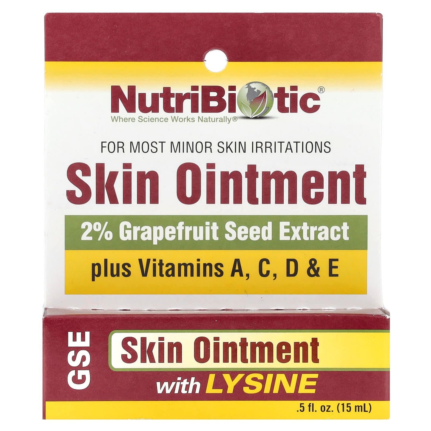 NutriBiotic, Skin Ointment, 2% Grapefruit Seed Extract with Lysine, 0.5 fl oz (15 ml) - Image 2